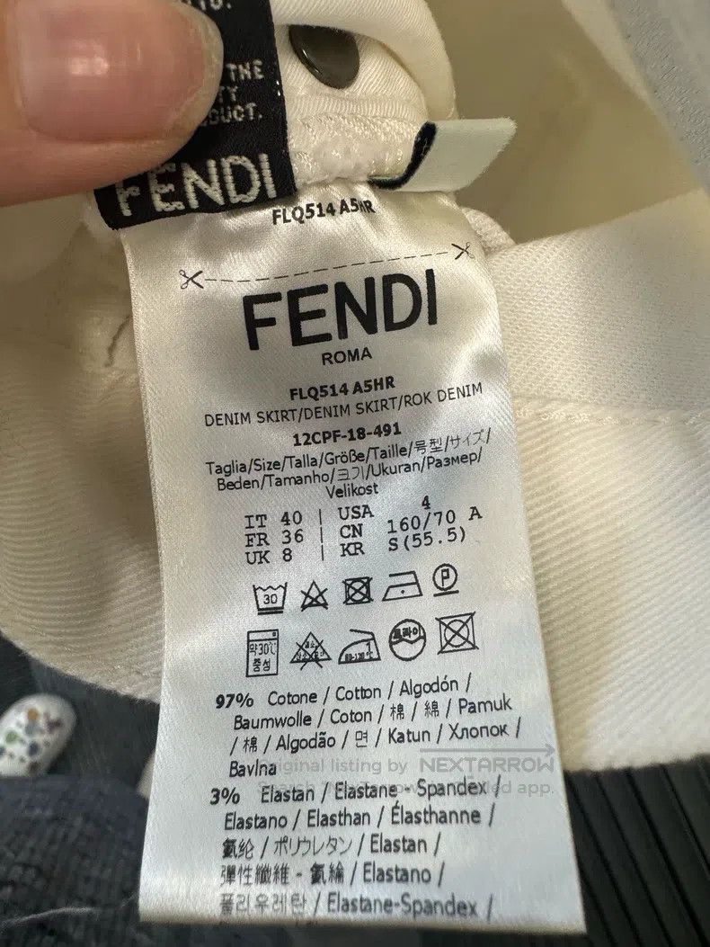 Fendi Fendi White A-Line High Waist Skirt Size 26" / US 2 / IT 38 - 4 Thumbnail