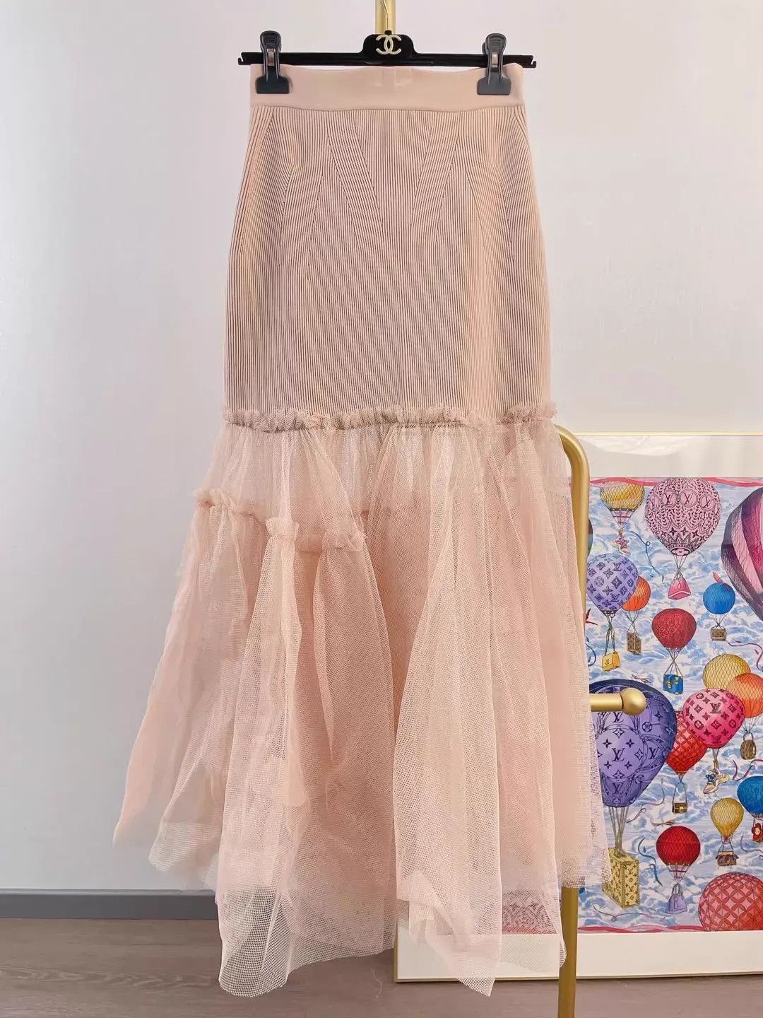 Alexander McQueen AMQ Pink Knit Colorblocked Tulle Skirt L Size L / US 10 / IT 46 - 2 Thumbnail