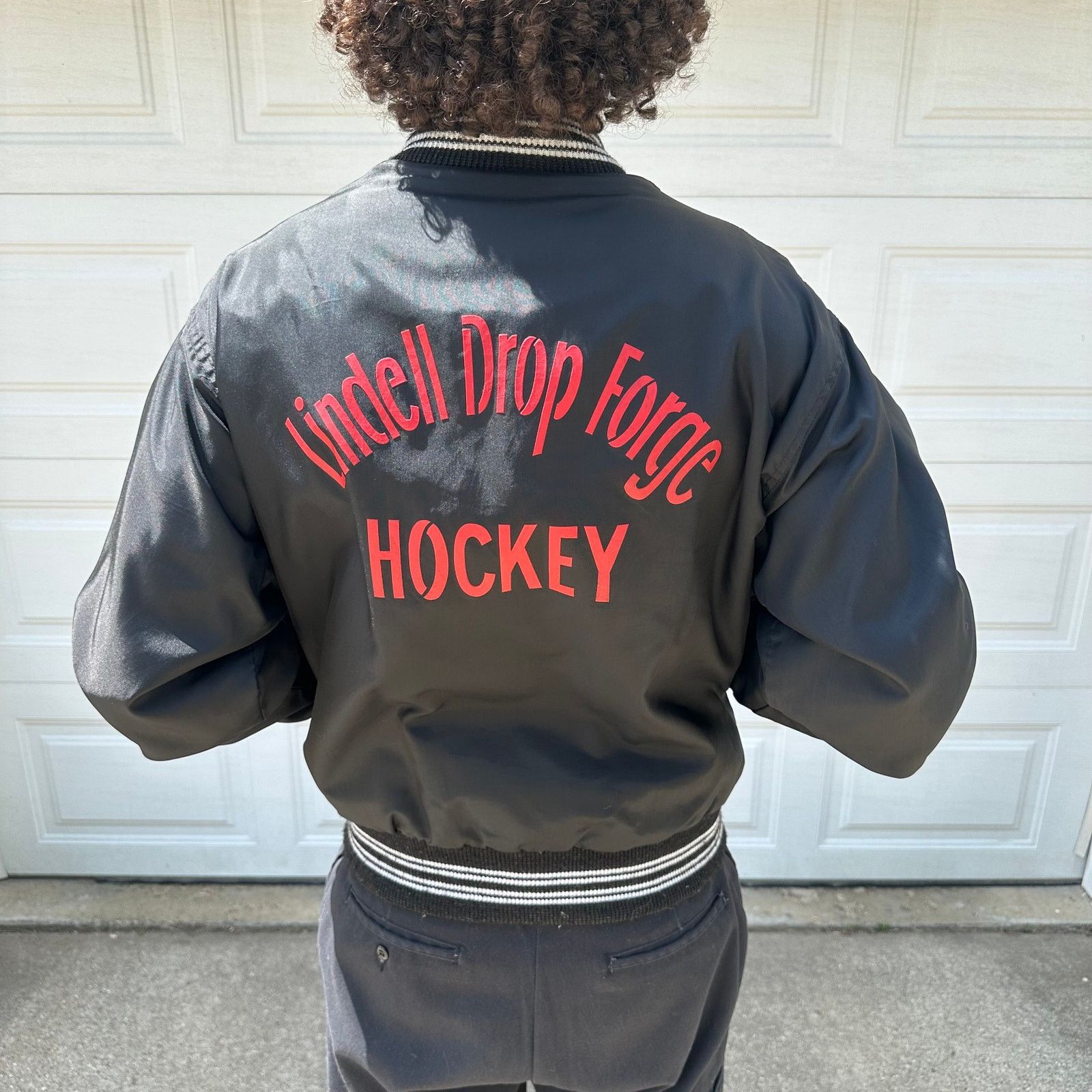 Vintage Vintage 80s Men's Lindell Drop Forge Hockey Bomber Jacket Size US L / EU 52-54 / 3 - 1 Thumbnail