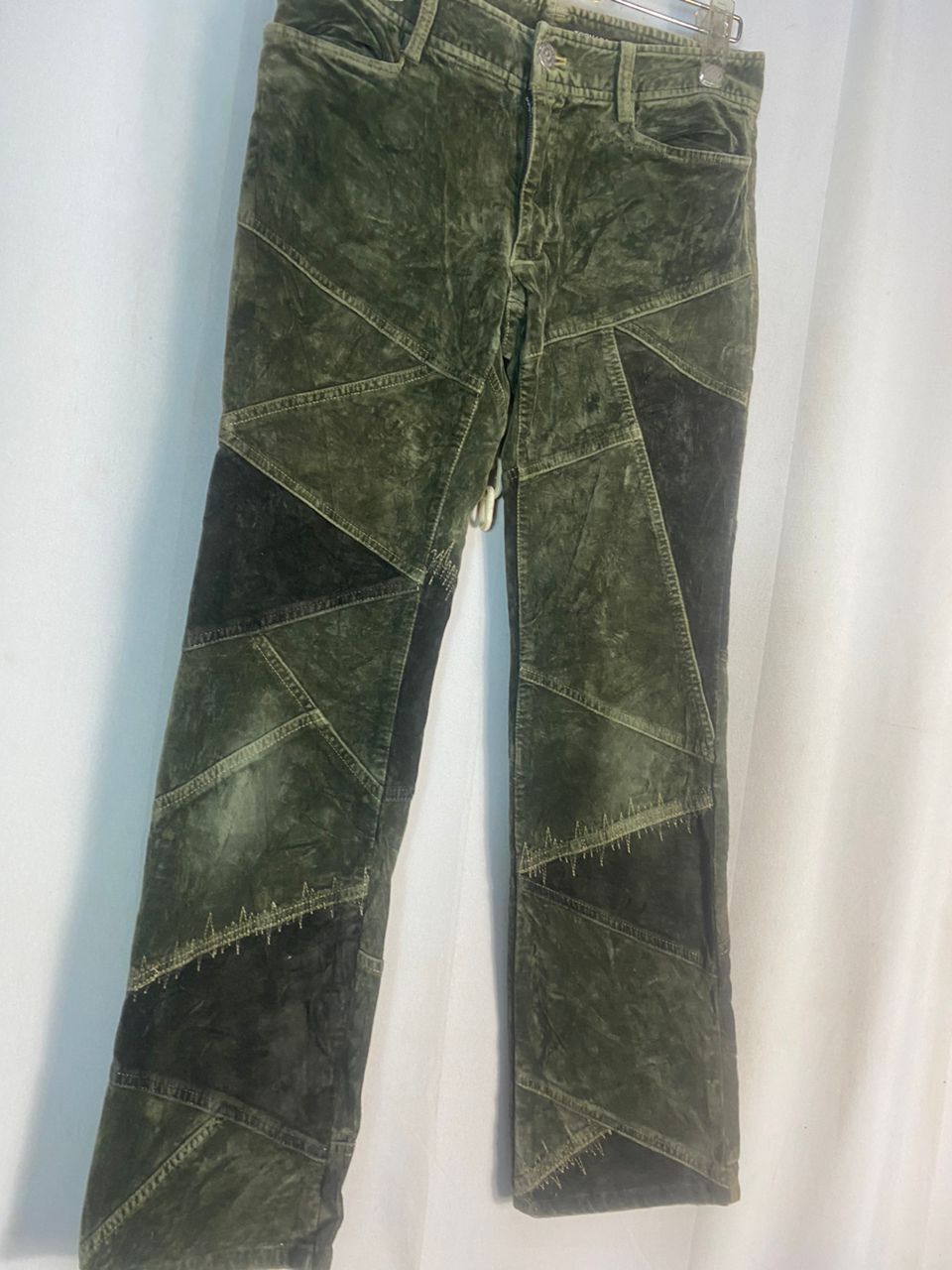 Tornado Mart Tornado mart femme velvet patchwork pants size 29-30 Size 29" - 5 Thumbnail