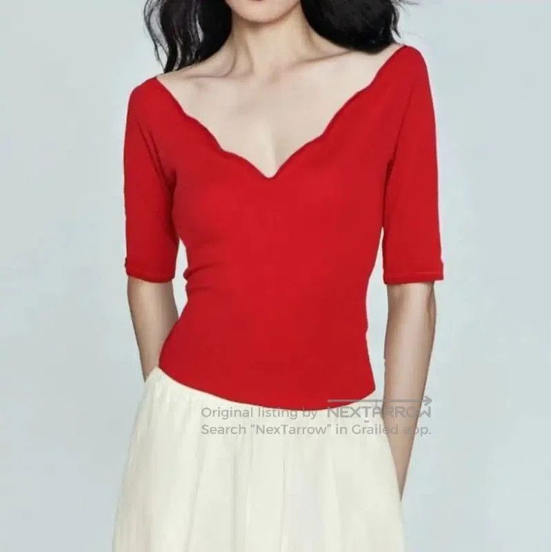 Dior Dior Red Wool Long Sleeve Top for Women . Size XS / US 0-2 / IT 36-38 - 1 Thumbnail