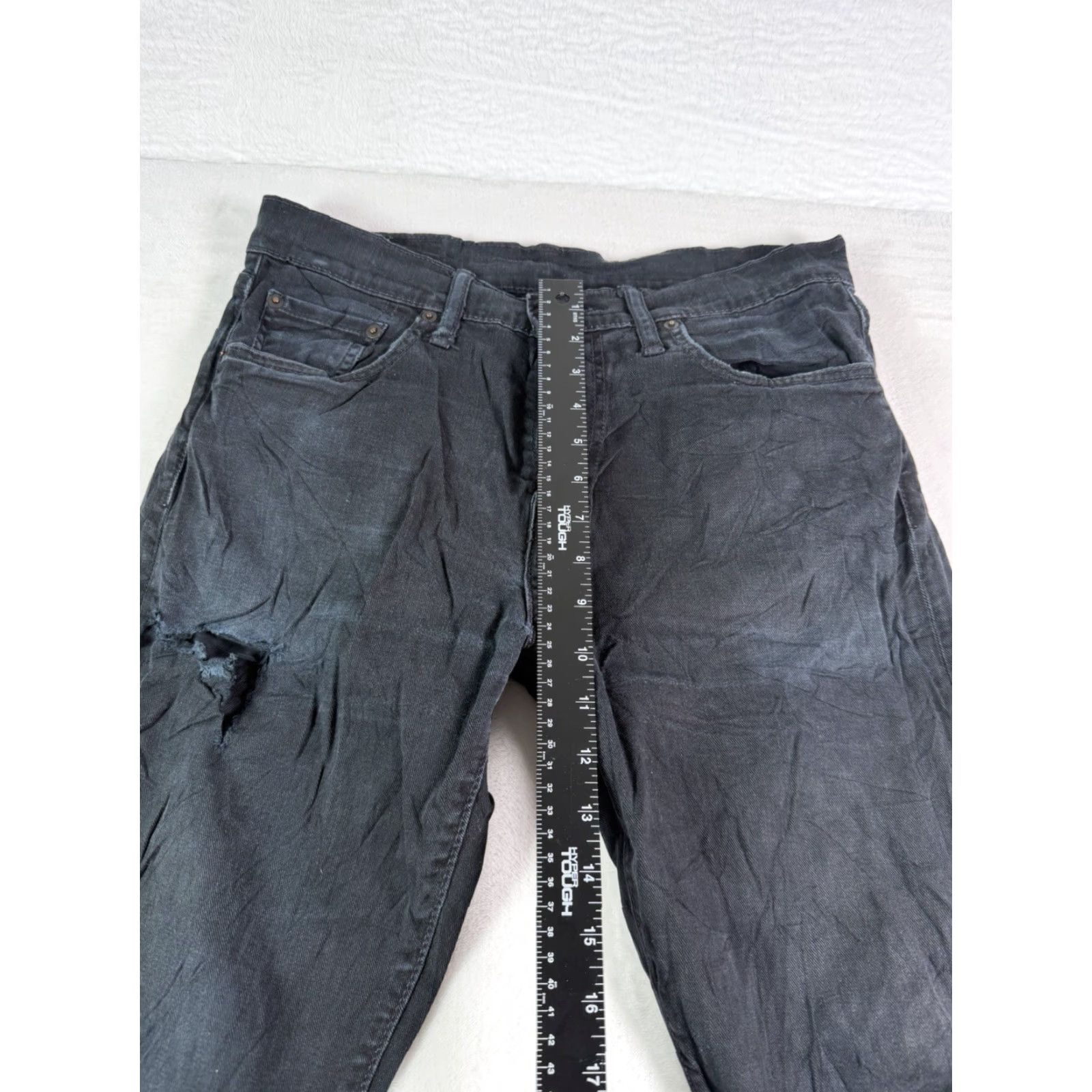 Levi's VINTAGE Levi's 508 Jeans Black Men's 30x32 Slim Straight Fit Stretch Distressed Size US 30 / EU 46 - 6 Thumbnail