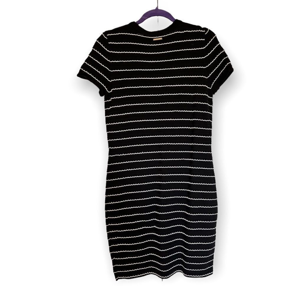 Michael Kors Michael Kors Scalloped-Stripe Sweater Dress Size L / US 10 / IT 46 - 3 Thumbnail