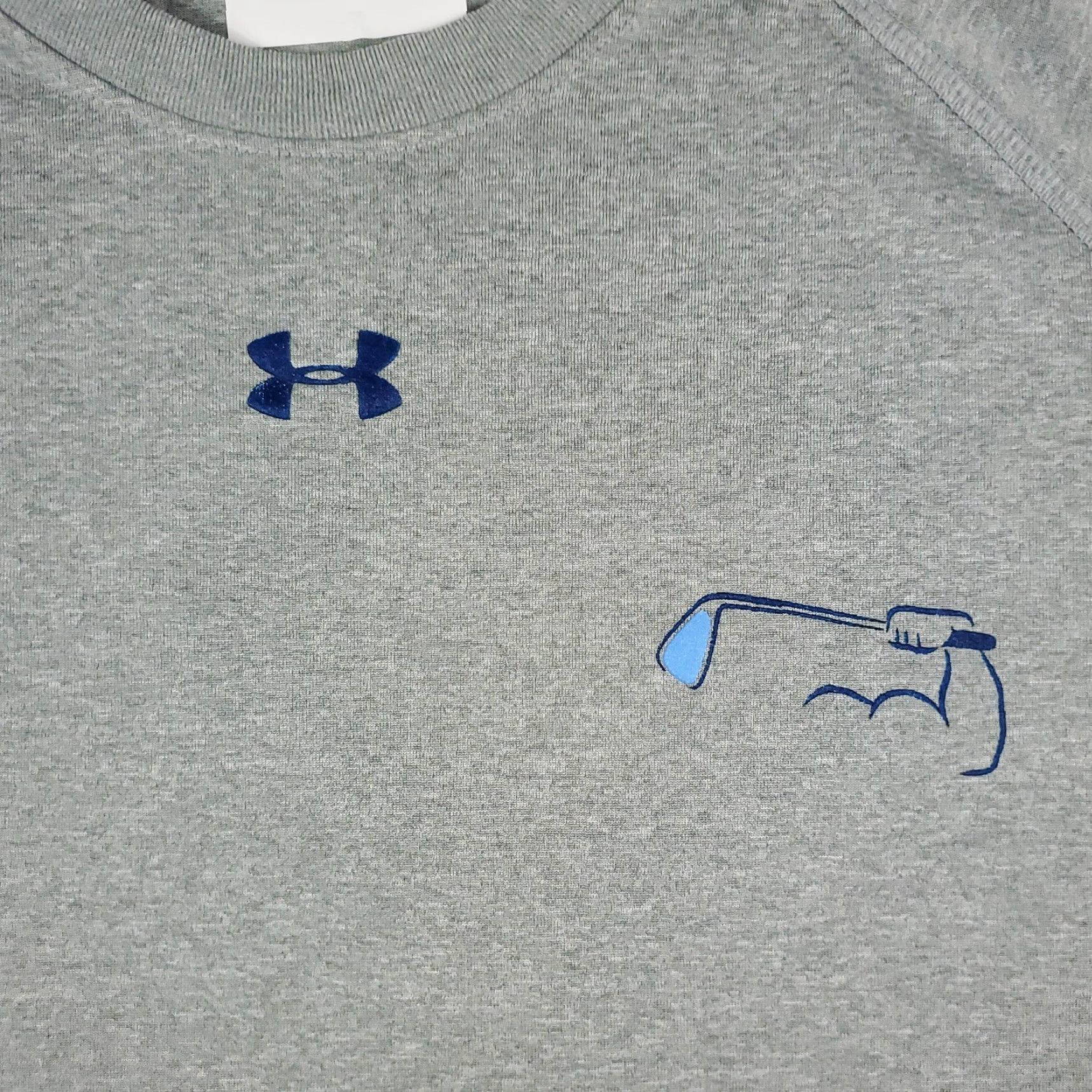 Under Armour VINTAGE Under Armour T-Shirt Men's XL Gray Short Sleeve Cotton Blend Logo Athletic All Seasons Size US XL / EU 56 / 4 - 2 Thumbnail