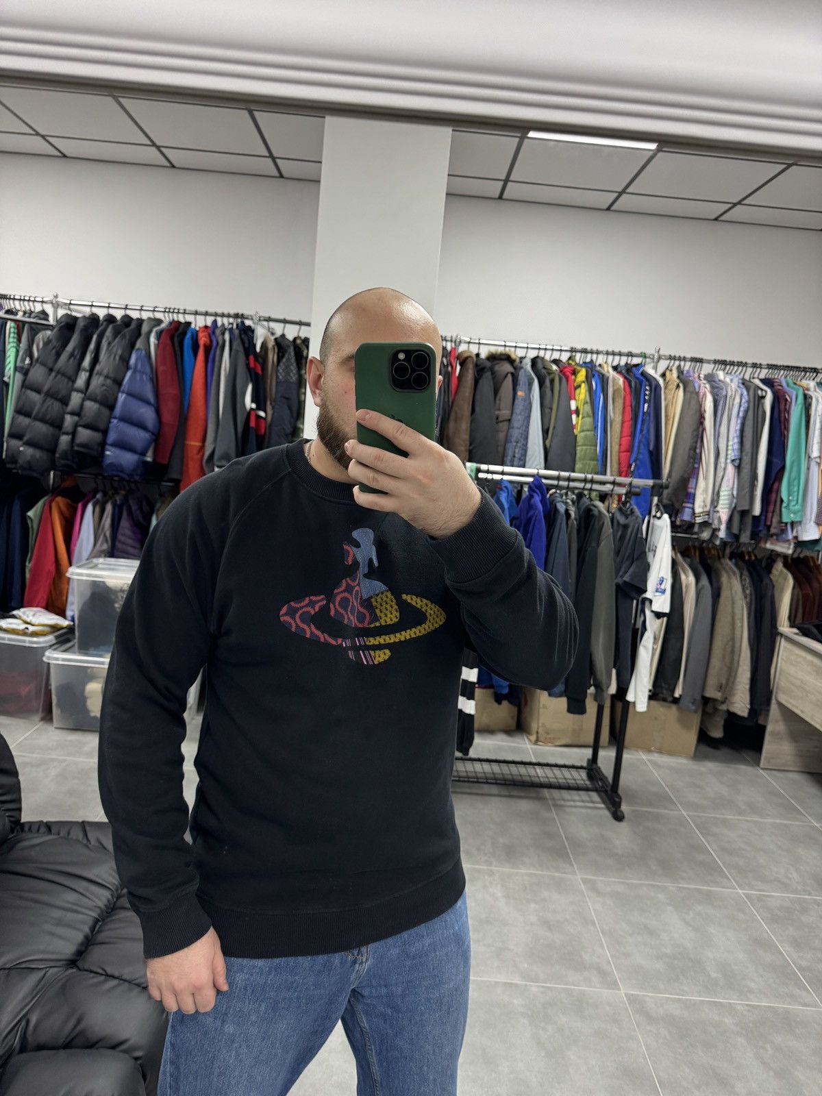 Vivienne Westwood Vivienne Westwood Anglomania Big Logo Men Black Sweatshirt Size US M / EU 48-50 / 2 - 2 Thumbnail