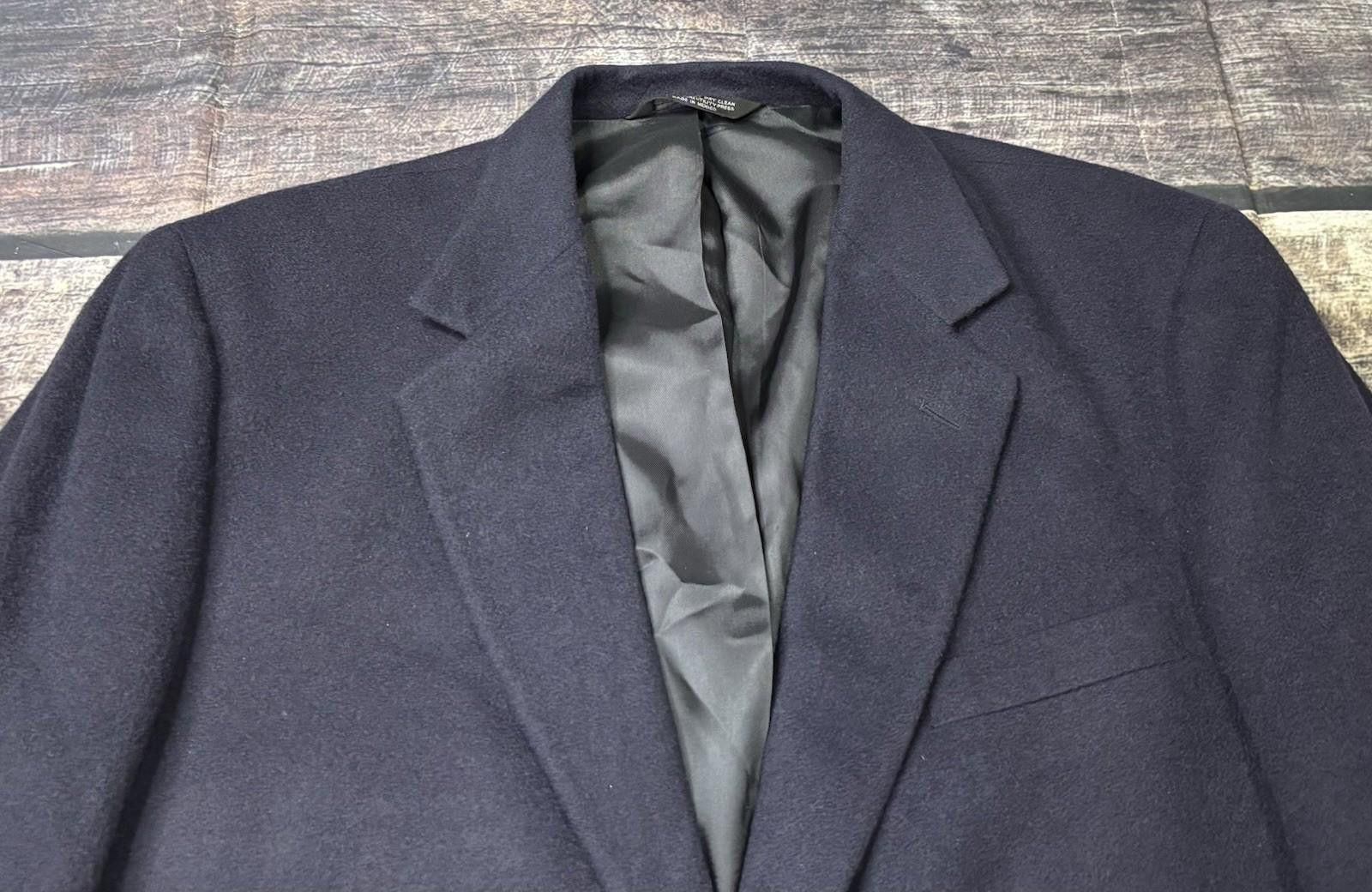 Evan Picone Evan Picone Blazer Jacket Mens 42L Camel Hair Navy Sports Size 42L - 4 Thumbnail
