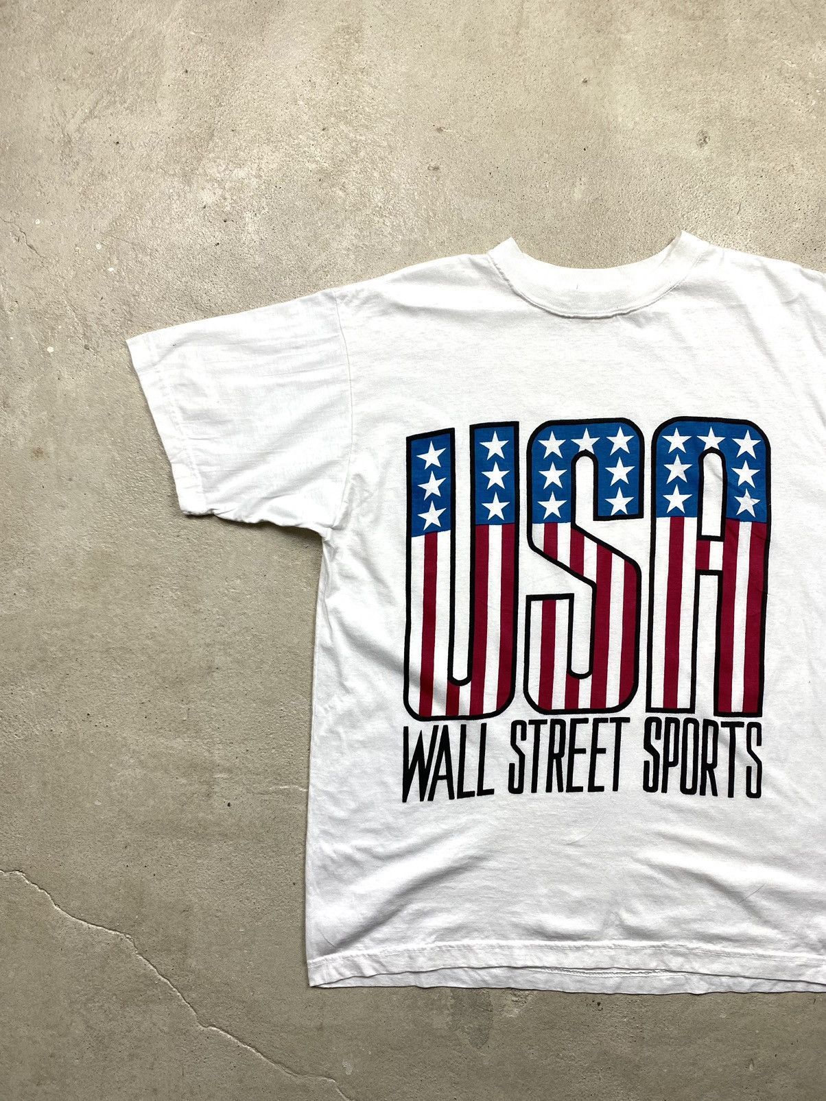 Vintage Vintage 1990’s America USA Flag Wall Street Sports T Shirt Size US L / EU 52-54 / 3 - 2 Thumbnail