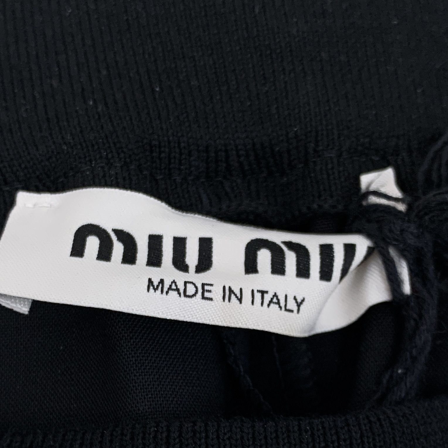 Miu Miu MiuMiu Black Striped Logo Wool Knit Shorts (Size 36) Size 25" / US 0 / IT 36 - 5 Thumbnail