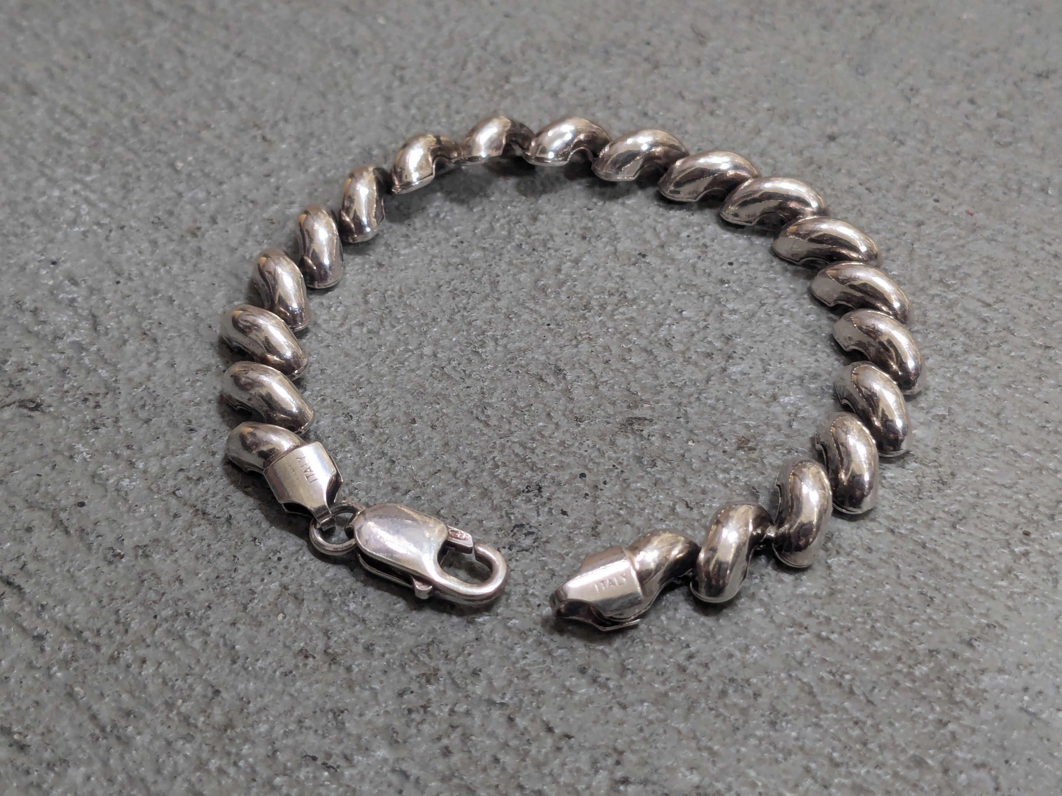 Sterling Silver Vintage Sterling Silver Bracelet San Marco Marcaroni Italy Size ONE SIZE - 2 Thumbnail
