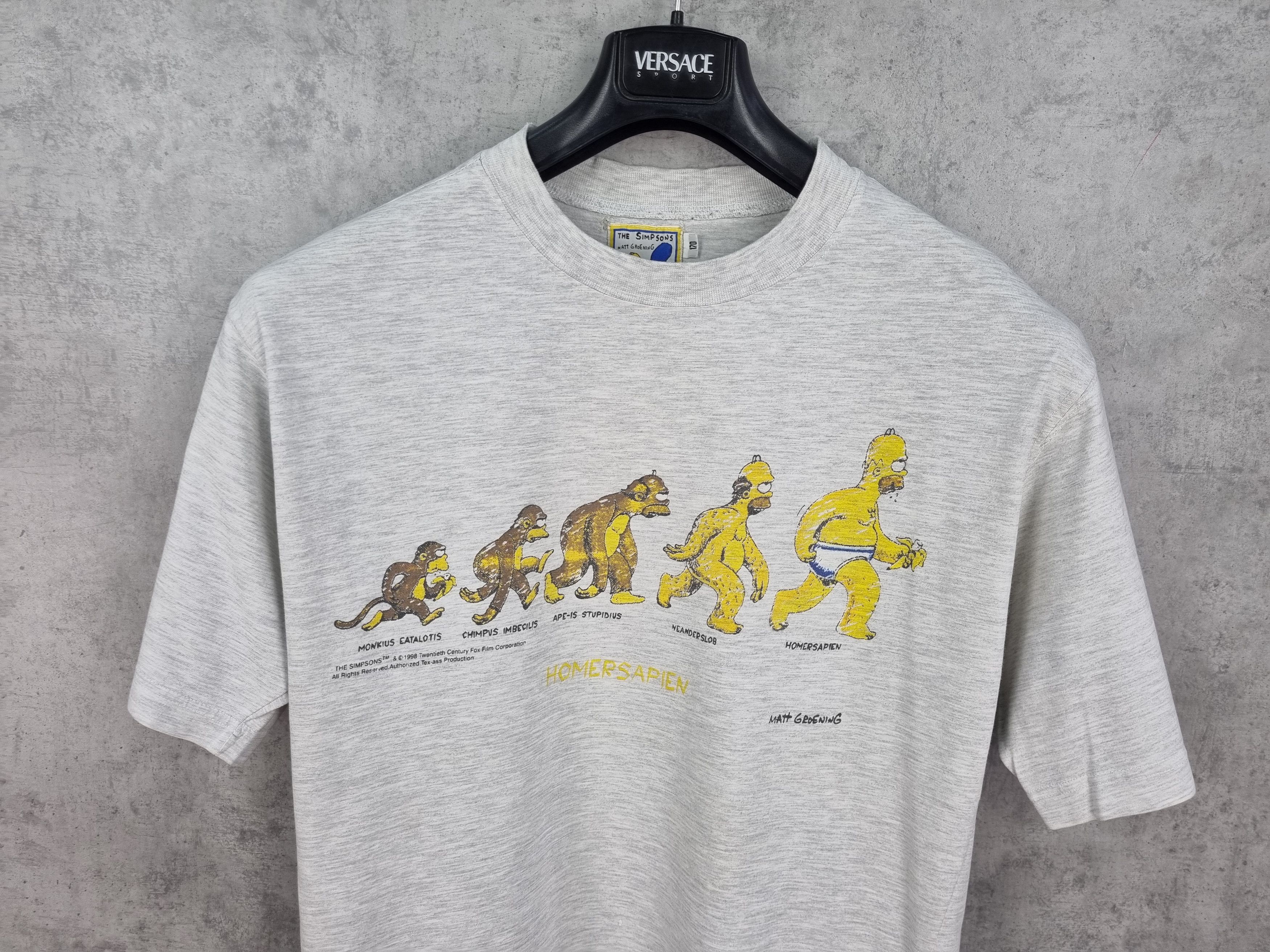Cartoon Network × Nickelodeon × Vintage 98s The Simpsons Homer Sapiens Single Stitch Rare Print Size US L / EU 52-54 / 3 - 2 Thumbnail