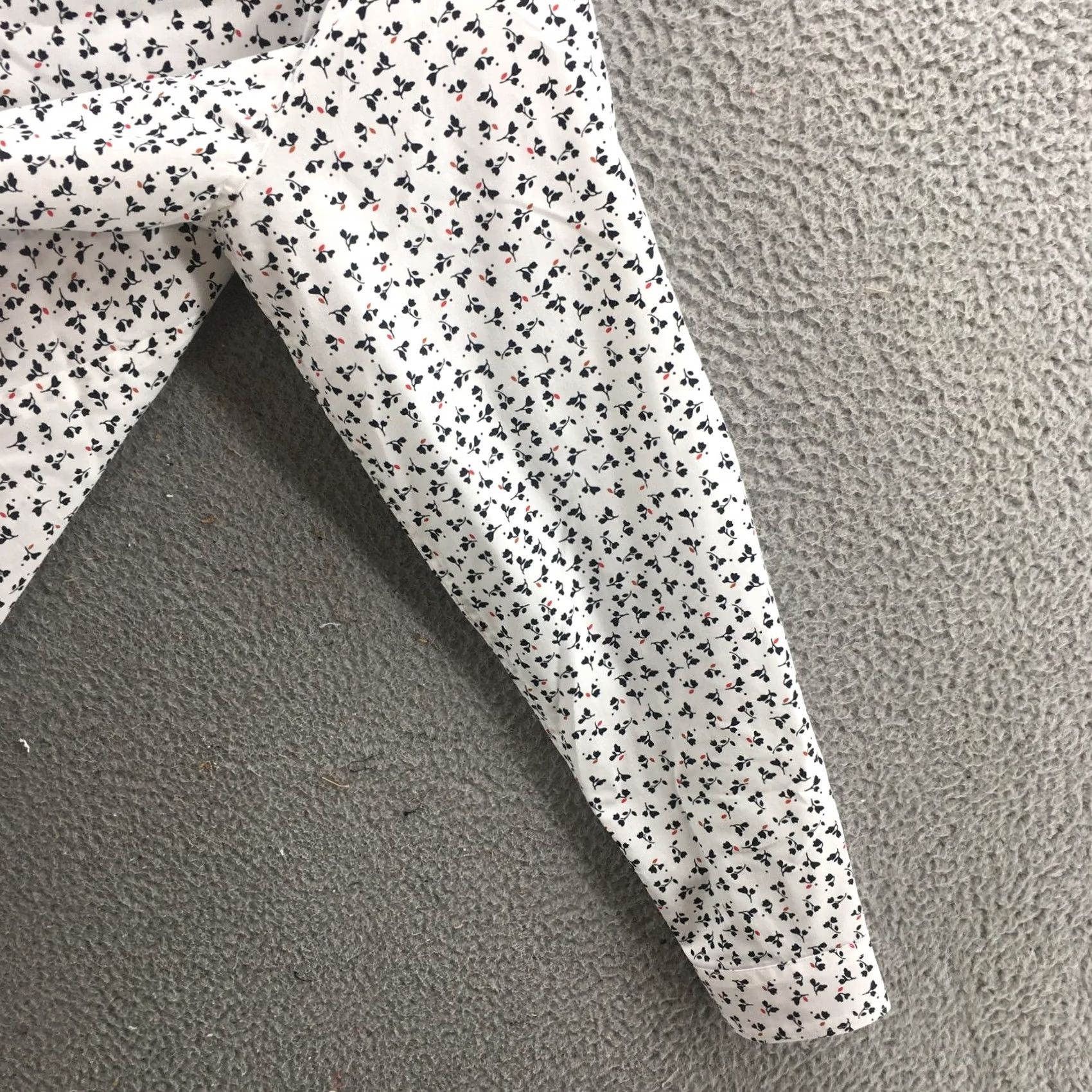 H&M H&M Shirt Mens XL White Floral Long Sleeve Button Up Slim Fit Size US XL / EU 56 / 4 - 4 Thumbnail