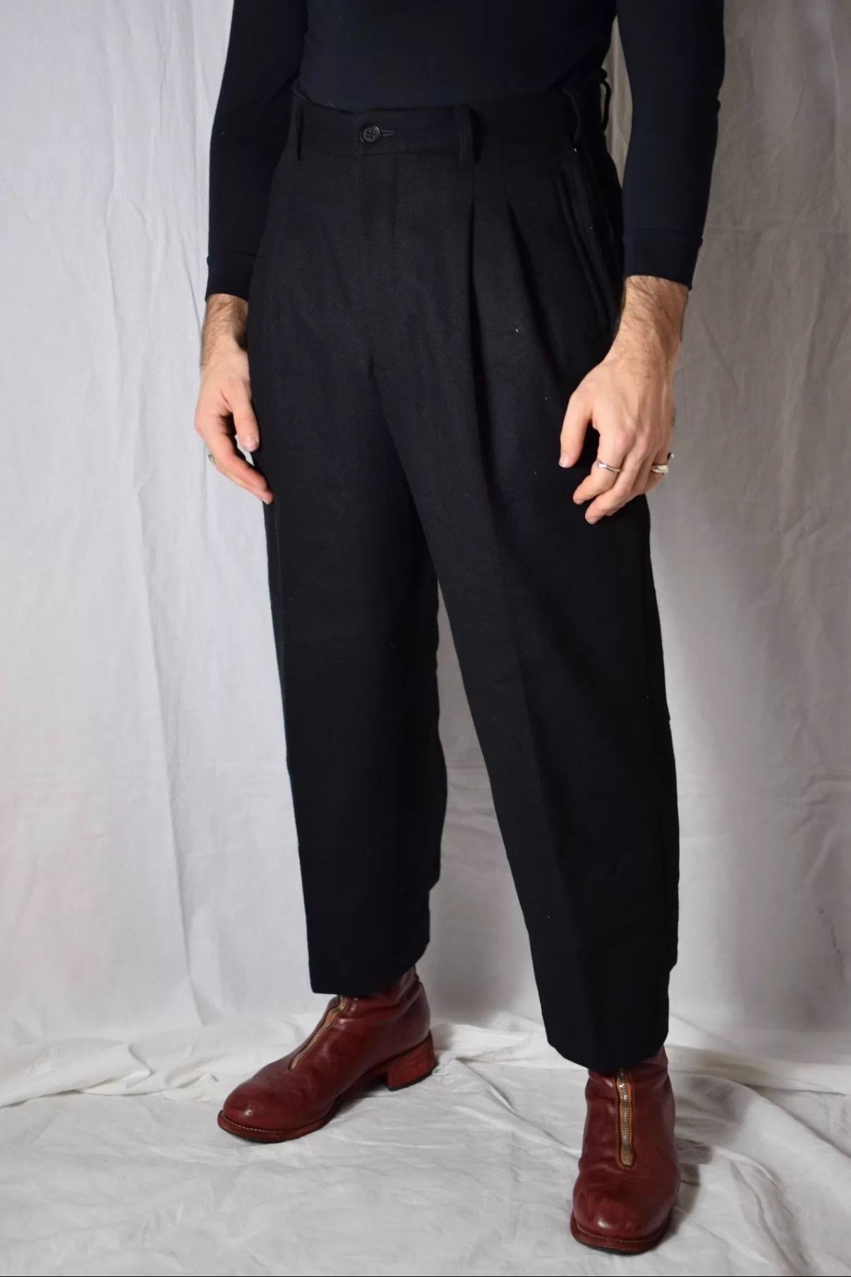 Yohji Yamamoto Yohji Yamamoto 14AW PH 2-ply Leather Cropped Pants Size US 32 / EU 48 - 6 Thumbnail