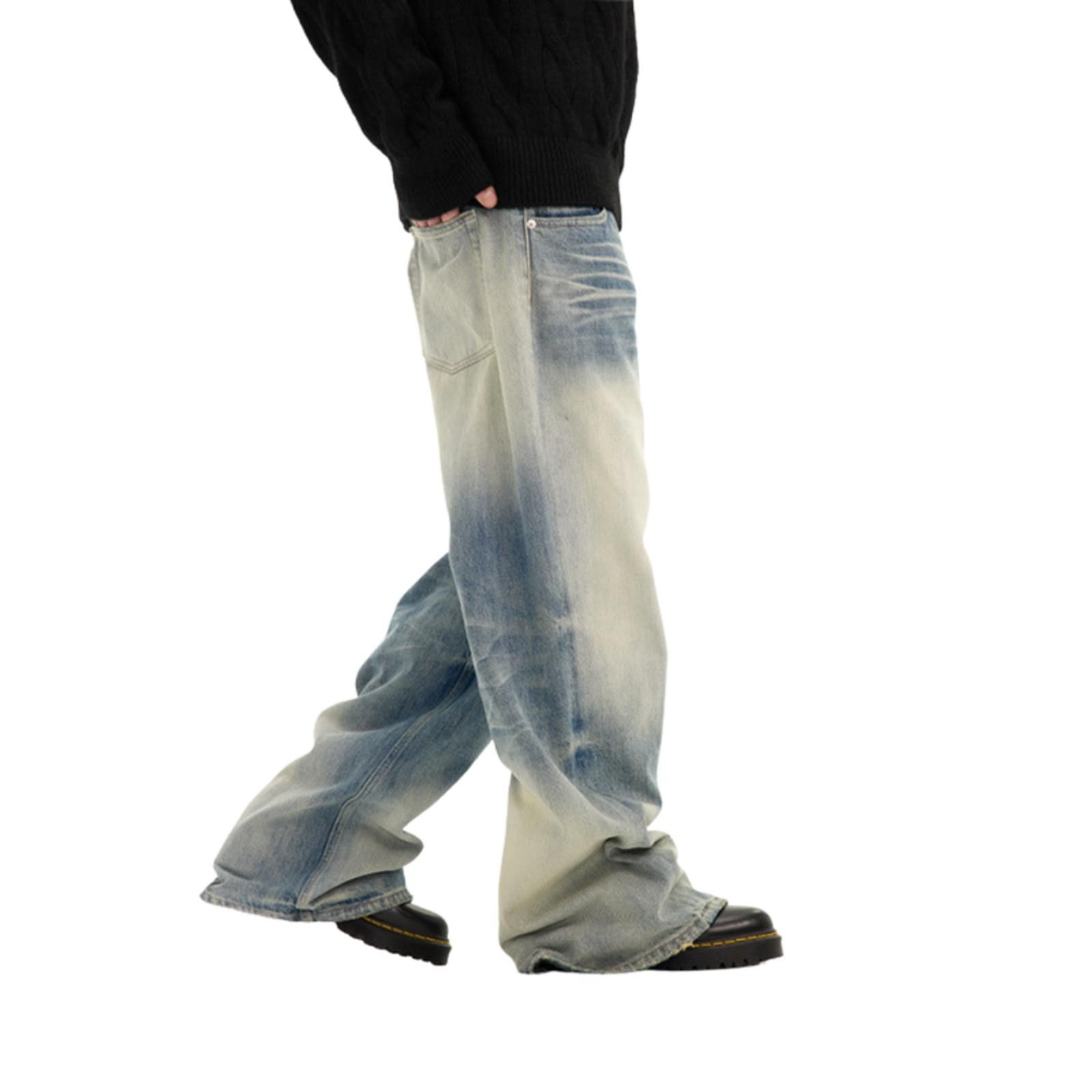 Jean Bleached Wide-Leg Washed Blue Denim | Raw Selvedge Size US 32 / EU 48 - 4 Thumbnail