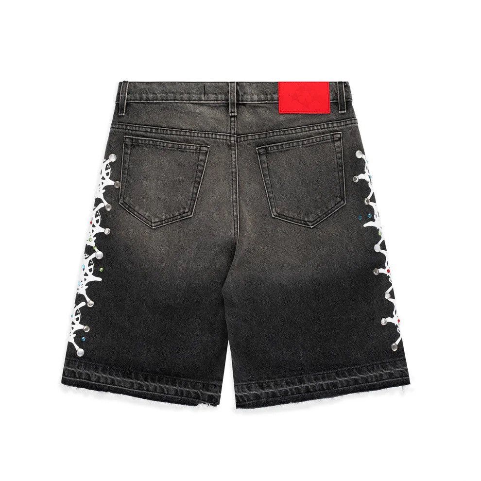Sp5der Rhinestone denim shorts Size US 30 / EU 46 - 2 Thumbnail