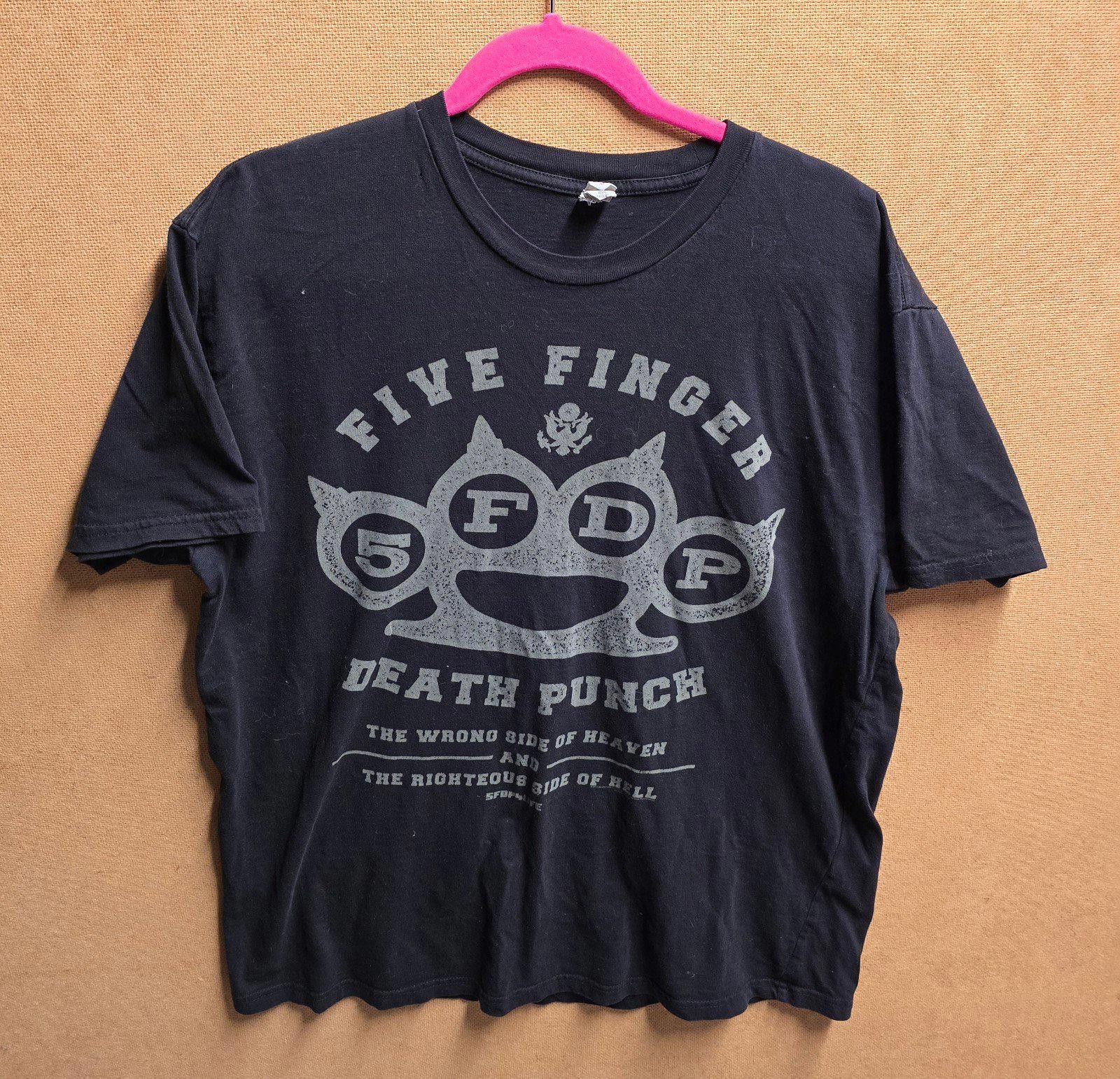 Gildan Five Finger Death Punch The Wrong Side Of Heaven 2012 XL Y2k Size US XL / EU 56 / 4 - 1 Thumbnail