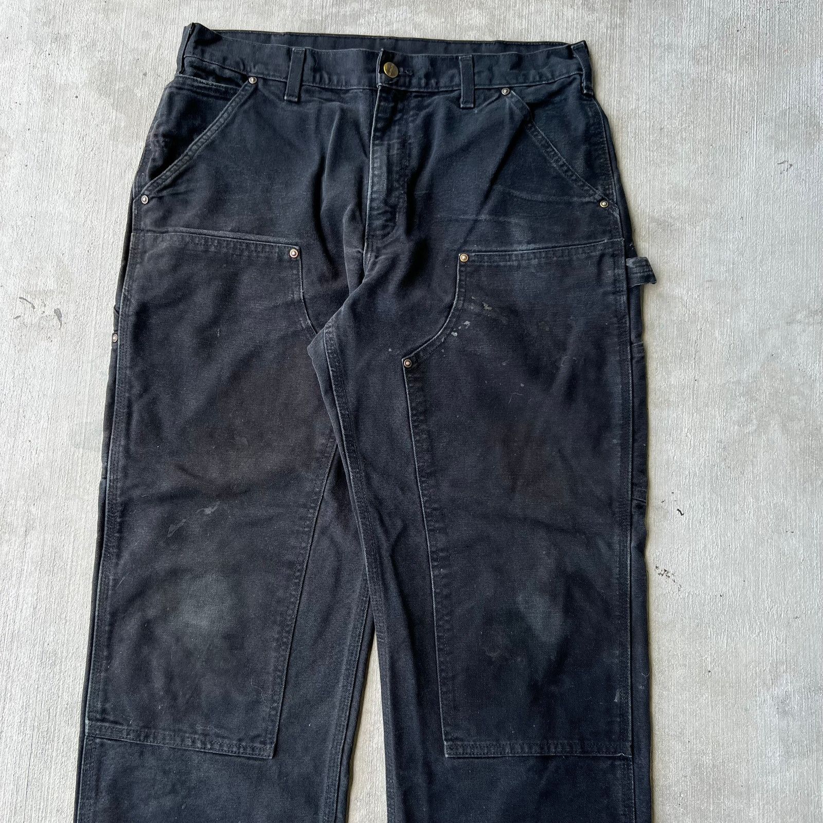 Carhartt Vintage Y2K Carhartt black double knee work carpenter pants Size US 33 - 2 Thumbnail