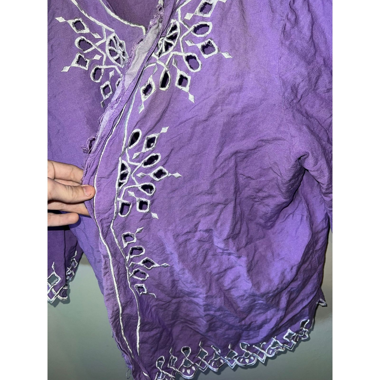 Bob Mackie Womens Vintage Bob Mackie Top Wearable Art Purple Art Large Size L / US 10 / IT 46 - 3 Thumbnail