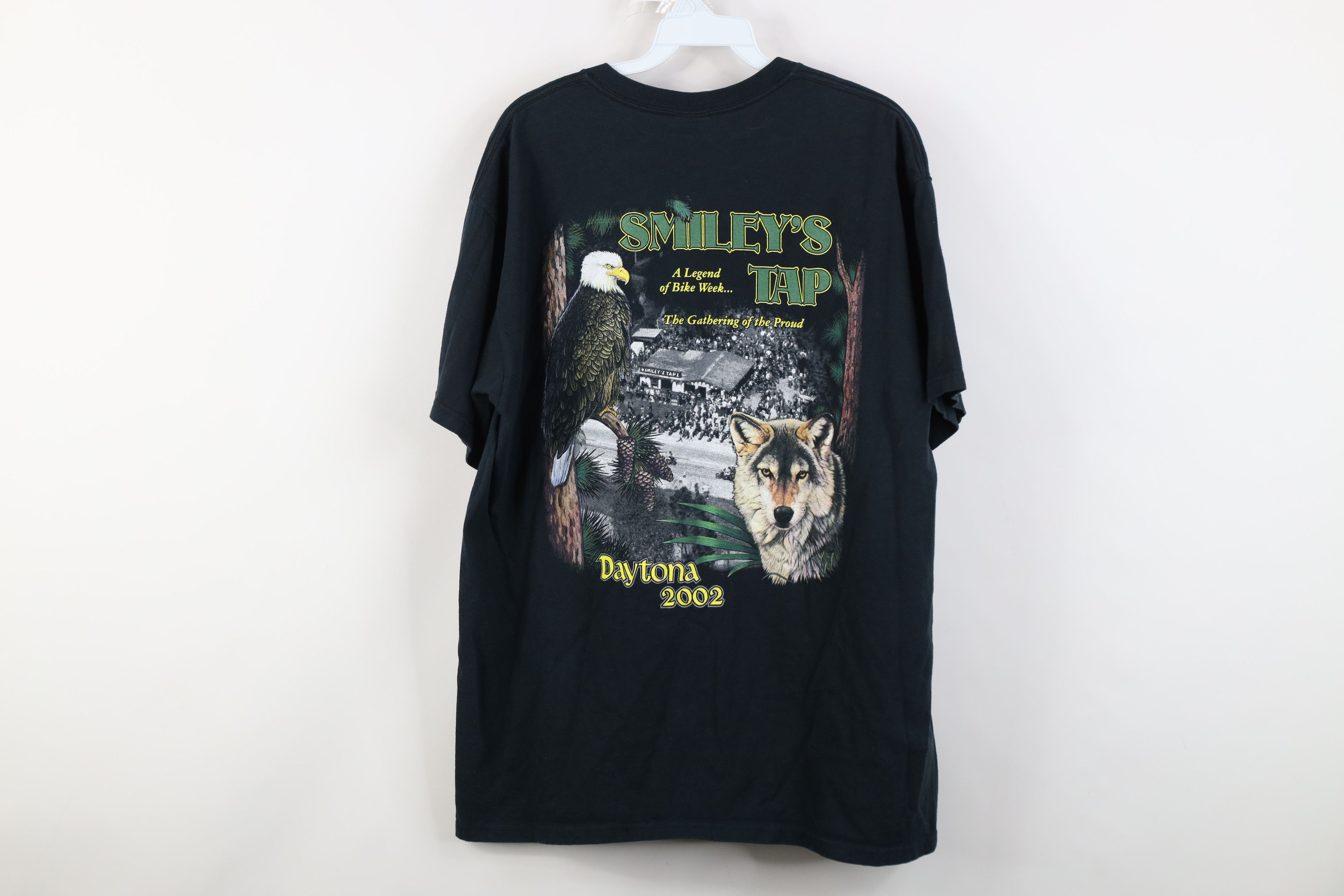 Vintage Vintage Y2K 2002 Daytona Bike Week Wolf Eagle Pocket T-Shirt Size US L / EU 52-54 / 3 - 15 Thumbnail