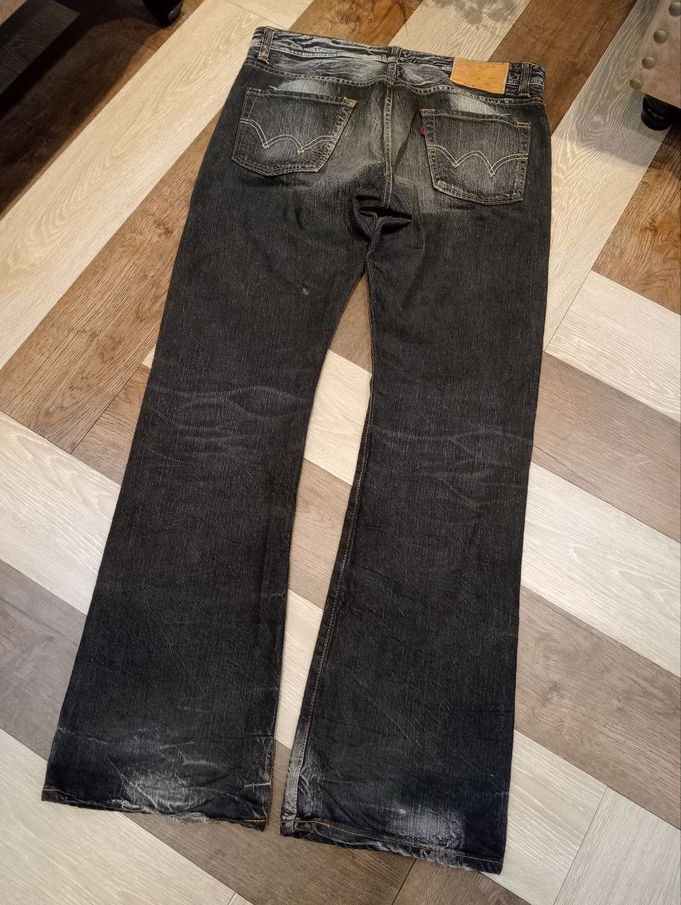 Edwin EDWIN BLACK WASHED DENIM FLARED PANTS Size US 34 / EU 50 - 11 Thumbnail
