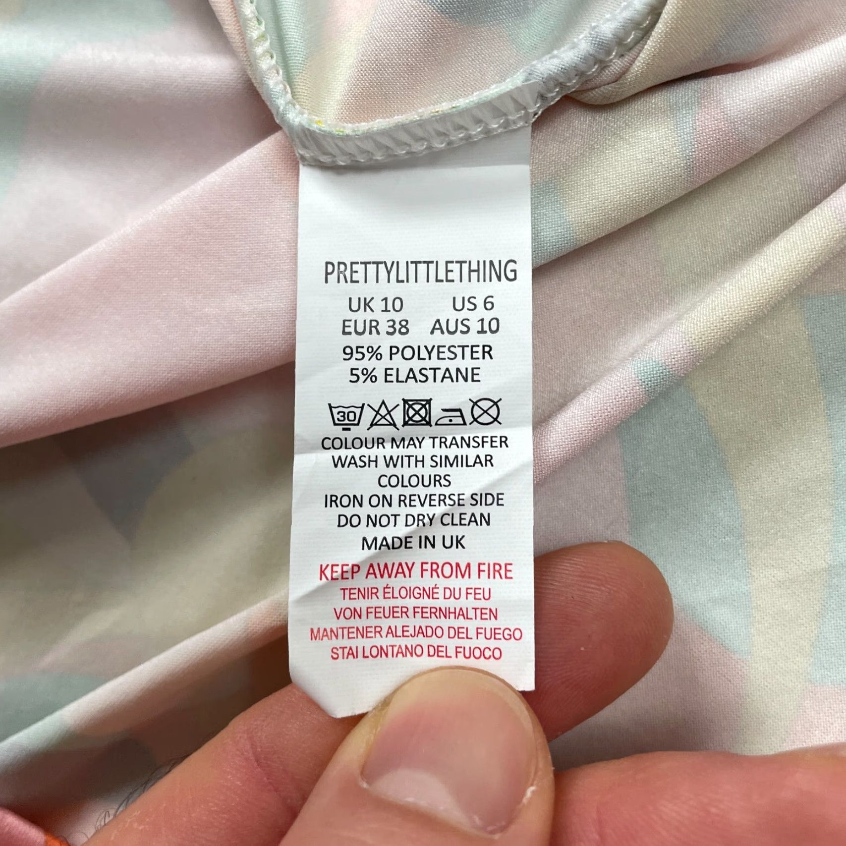 PrettyLittleThing PRETTYLITTLETHING Skirt Women Mini Knee Length Multicolor Pattern Colorful Stretch NWT New 10 Elastic Waist Size 32" / US 10 / IT 46 - 6 Thumbnail