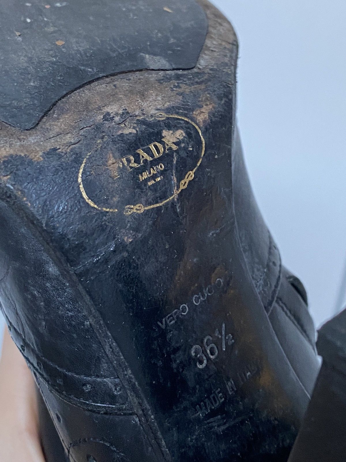 Prada × Vintage Prada Vintage Leather Western Cowboy Boots in Black Size US 6.5 / IT 36.5 - 8 Thumbnail