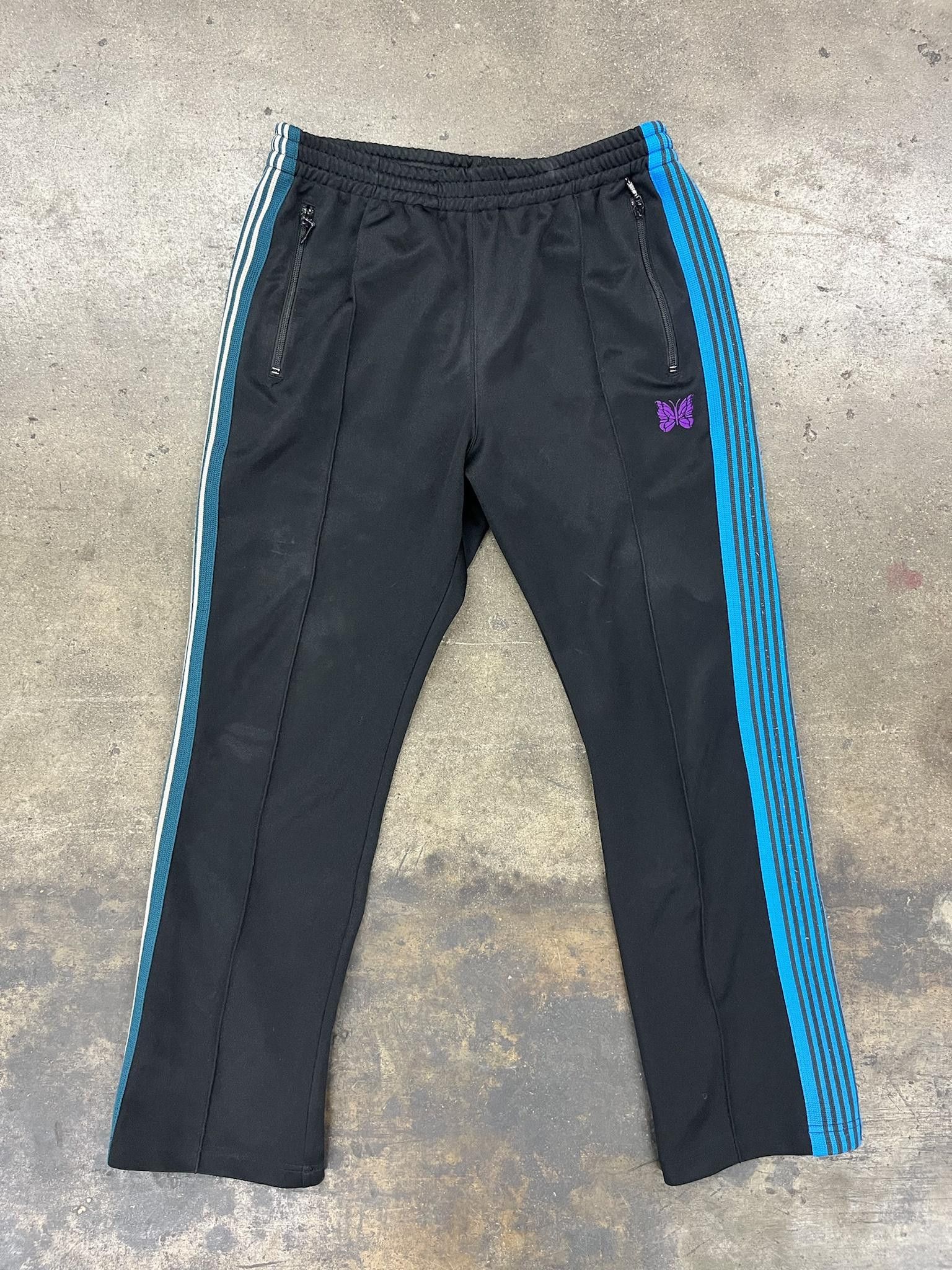 Pre-owned Needles By Nepenthes Butterfly Track Pants In Black