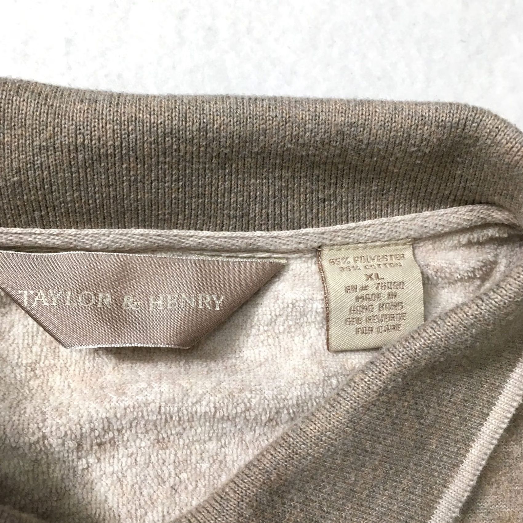 Vintage VINTAGE Taylor & Henry Men's XL Polo Collar Sweatshirt Long Sleeve BEIGE Size US XL / EU 56 / 4 - 2 Thumbnail