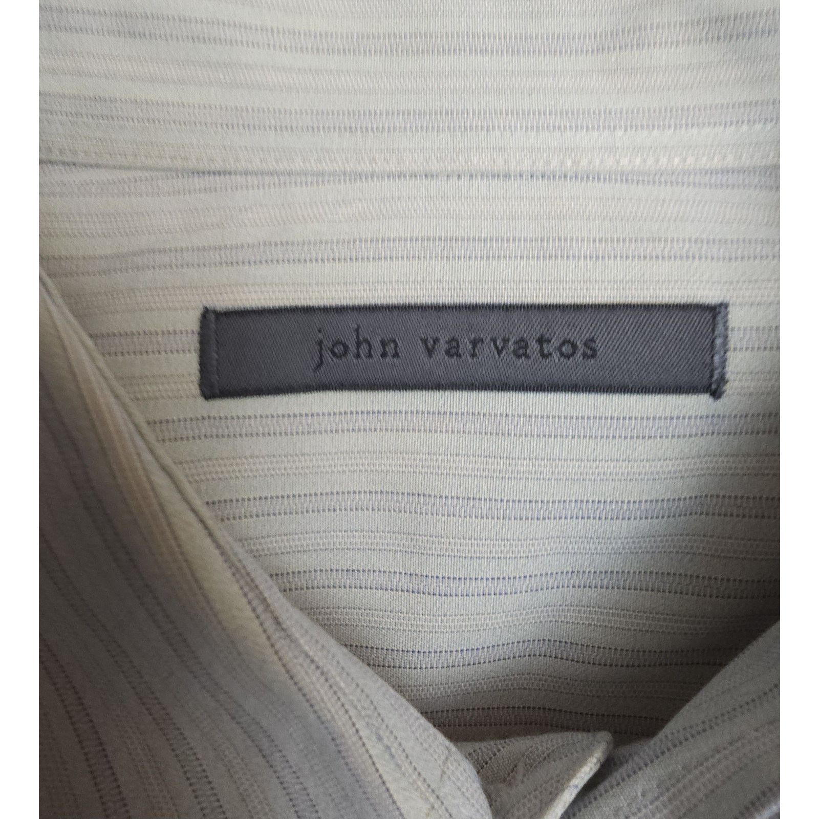 John Varvatos JOHN VARVATOS Dress Shirt 16 L Slim Fit Striped French Cuff Size US L / EU 52-54 / 3 - 6 Thumbnail