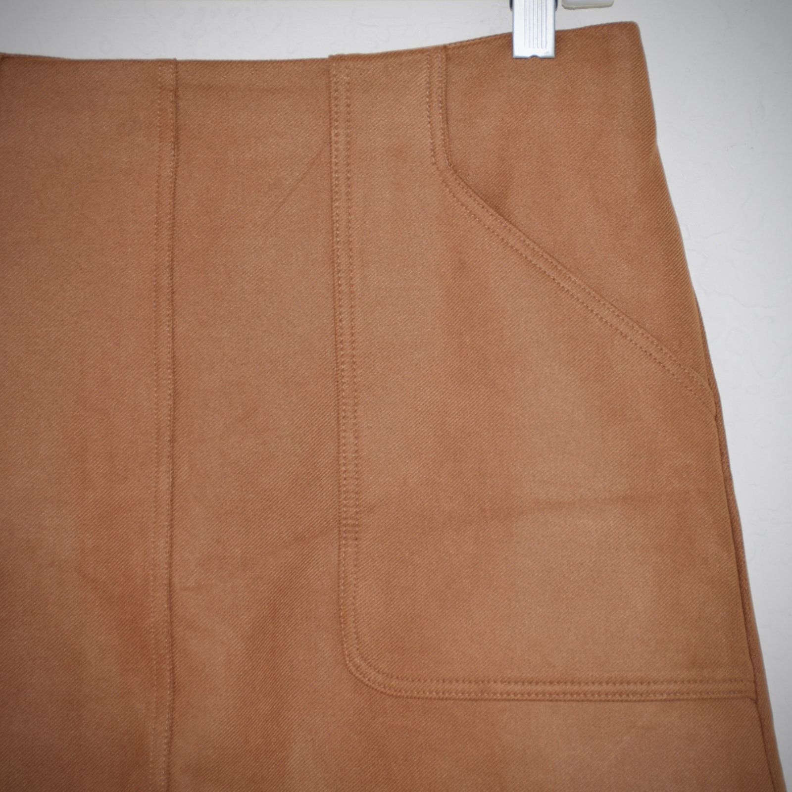 Zara Zara Brown Mini Skirt Retro A-line Front Pockets Size M Size 29" - 3 Thumbnail