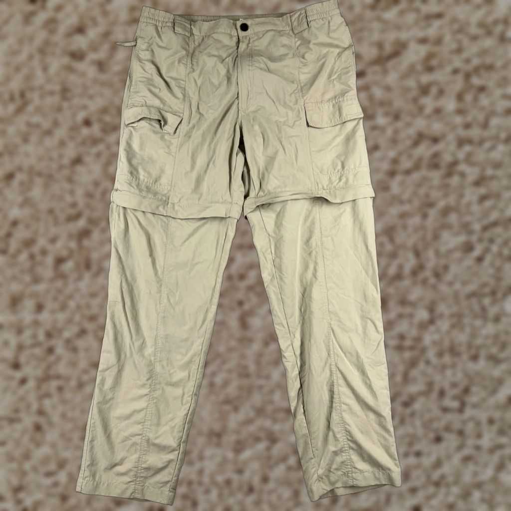 Bass Pro Shops Bass Pro Shops Pants Mens XL Beige Convertible Nylon Lined Hiking Cargo Straight Legkhakis Size US 36 / EU 52 - 1 Thumbnail