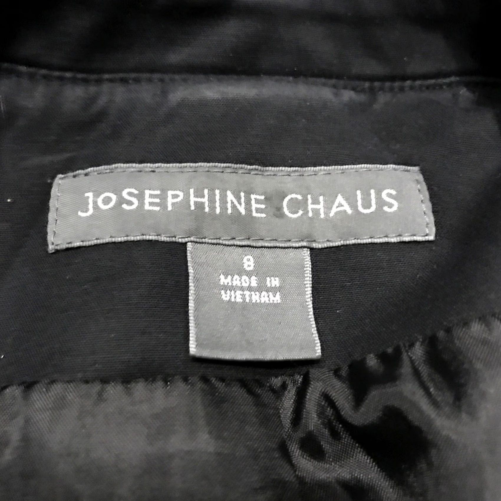 Vintage josephine chaus jacket 8 black cotton blend button up lined womens size Size M / US 6-8 / IT 42-44 - 2 Thumbnail