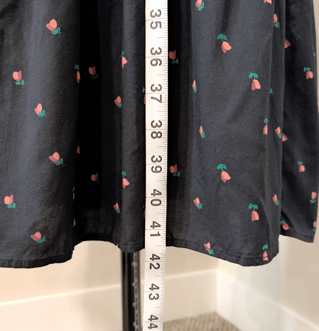 Loft Loft Navy Floral Ruffle Midi Prairie Dress Size S Size S / US 4 / IT 40 - 10 Thumbnail