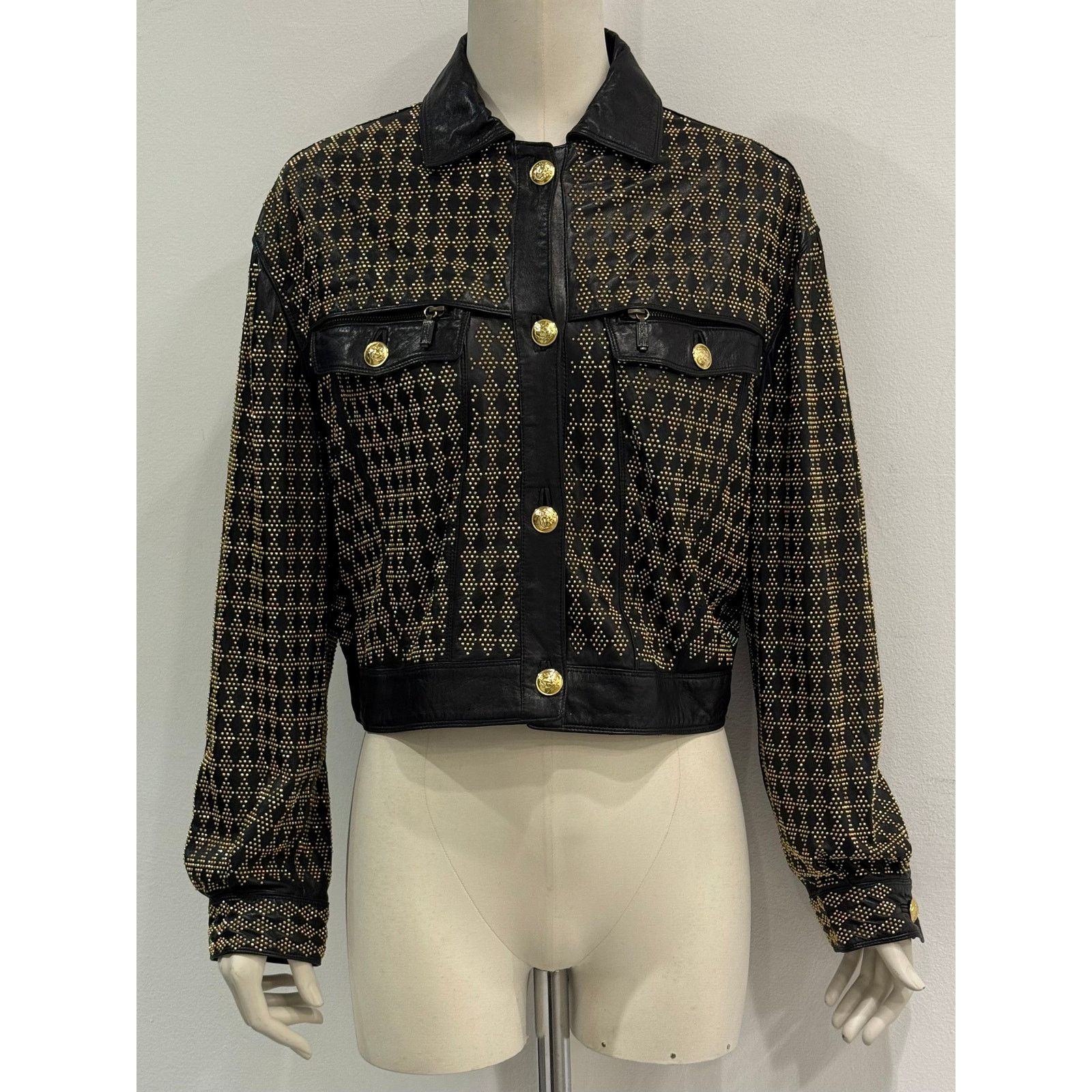 Versace S/S1992 Gianni Versace studded leather jacket Size M / US 6-8 / IT 42-44 - 2 Thumbnail