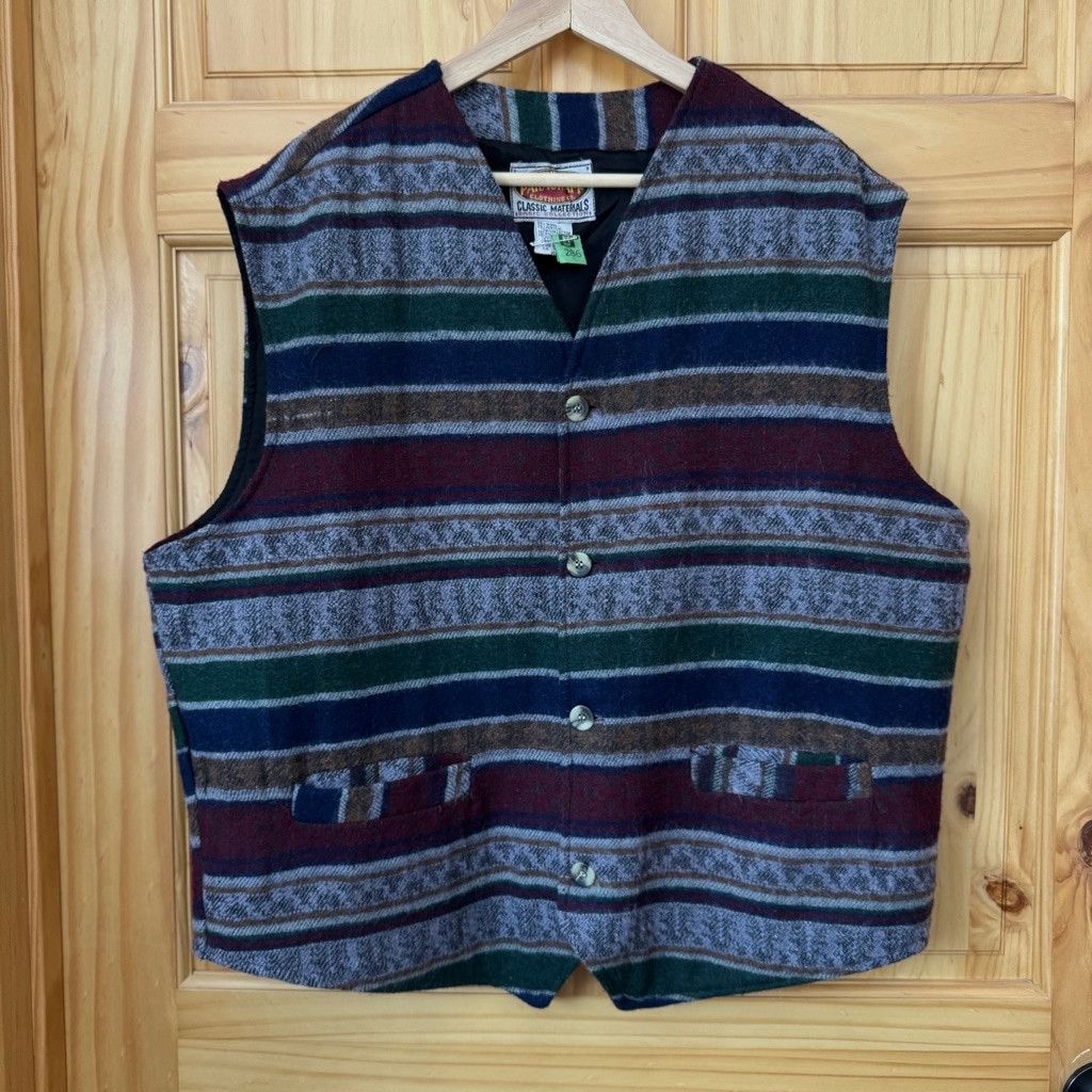 Other Vintage Paragraff Wool Blend Blanket Stripe pattern vest XL Size US XL / EU 56 / 4 - 1 Thumbnail