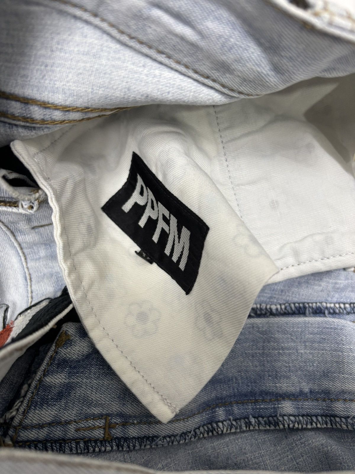 PPFM PPFM Blue Wash Number 25 Faded Logo Jeans Size US 32 / EU 48 - 10 Thumbnail
