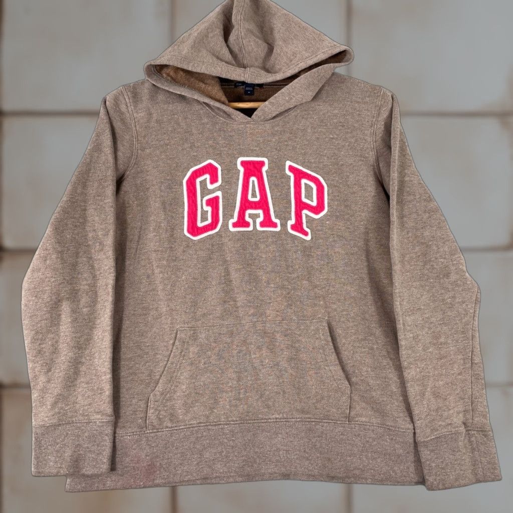 Gap Gap Hoodie Womens M Brown Pink Arch Spellout Sweatshirt Mallcore Logo Crew Neck Fleece Pockets Long Sleeve Pullover Casual Activewear Size M / US 6-8 / IT 42-44 - 1 Thumbnail