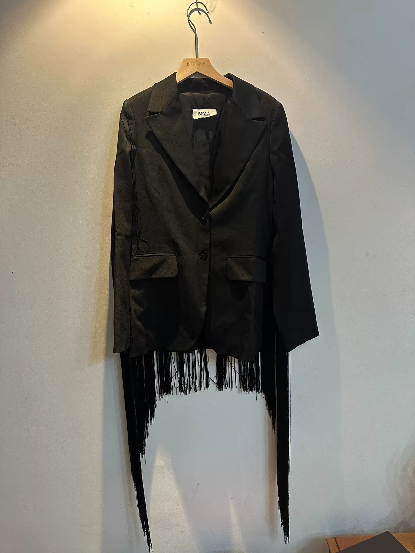 Maison Margiela maison margiela fringe blazer in black Size US M / EU 48-50 / 2 - 1 Thumbnail