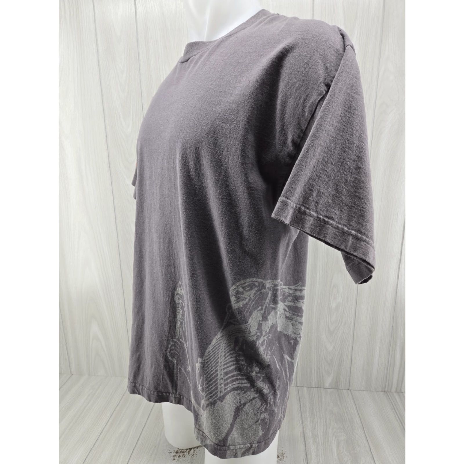 Vintage VINTAGE Bayside Shirt Mens XL T-Shirt Gray 90s Cowboy USA Graphic Print Logo Size US XL / EU 56 / 4 - 2 Thumbnail