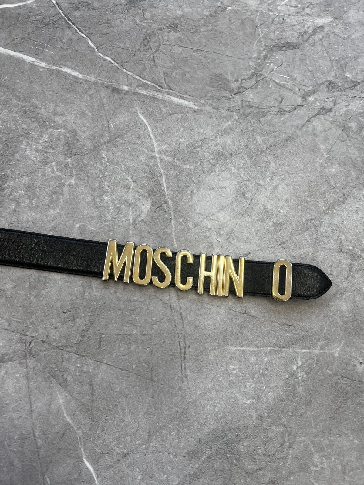 Moschino MOSCHINO LEATHER METAL LOGO MONOGRAM LEATHER BELT Size ONE SIZE - 6 Thumbnail