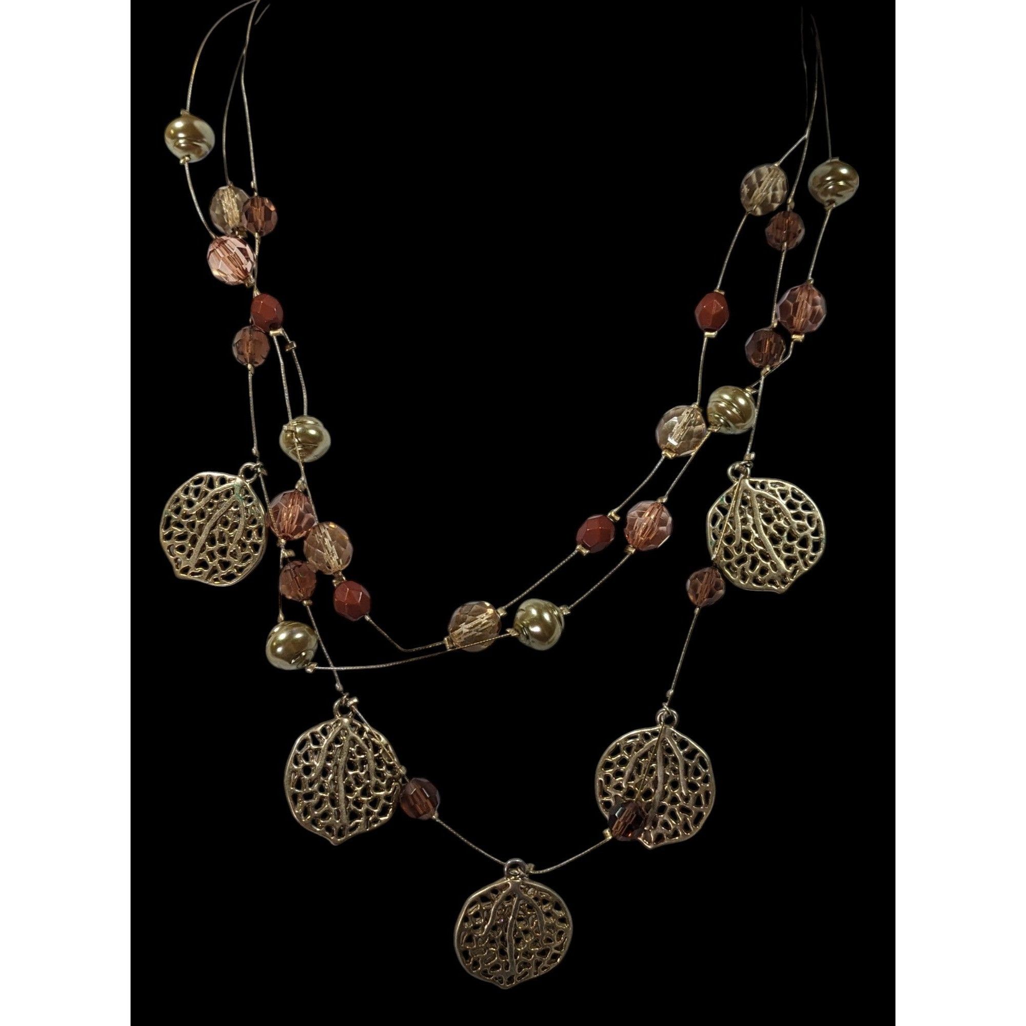 Other Bohemian Gold Tone Multilayer Charm And Beaded Necklace Size ONE SIZE - 2 Thumbnail