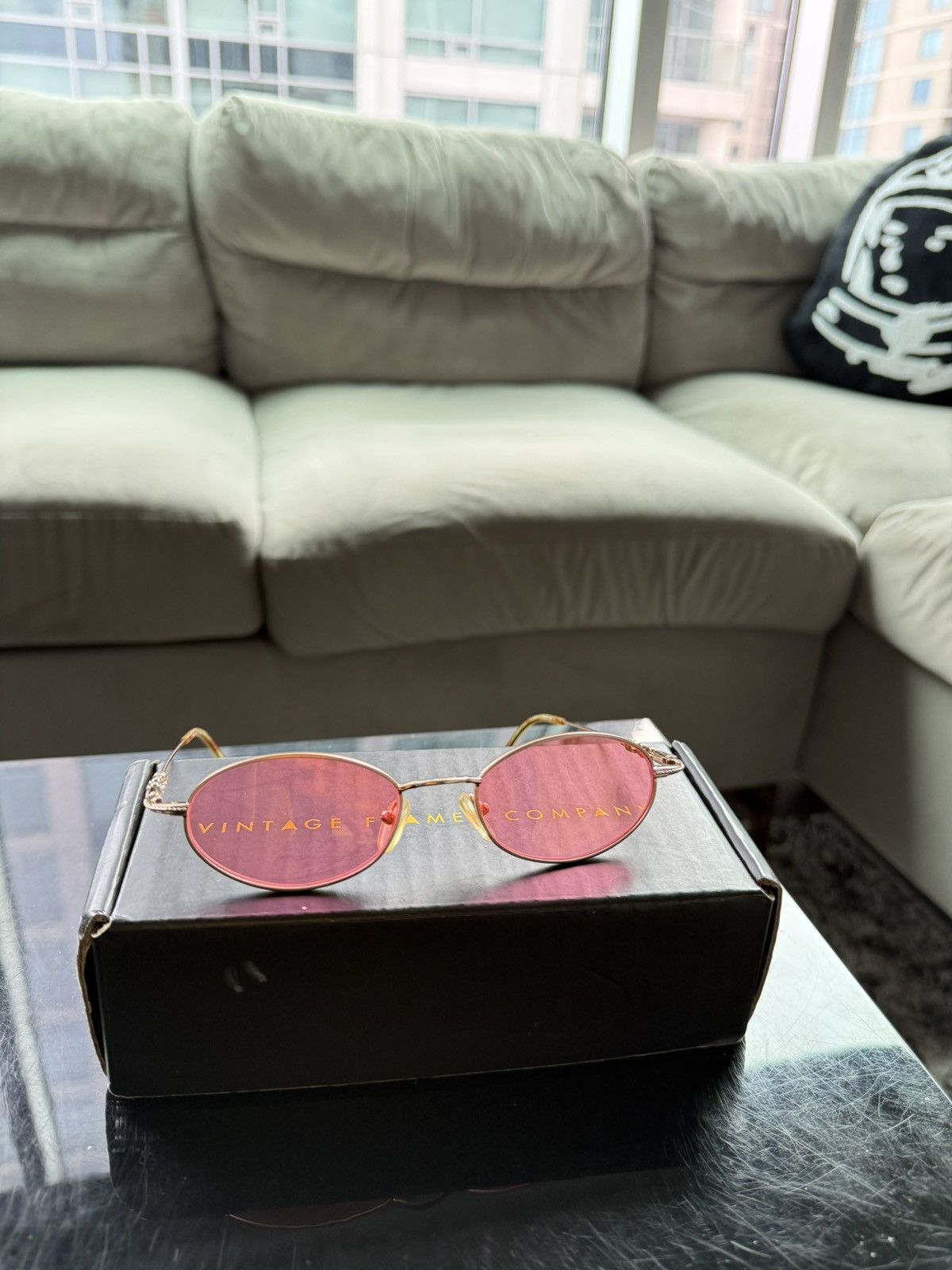 Vintage Frames Company VF CHAIN GANG (RED GRADIENT FLASH GOLD FLAT LENS) Size ONE SIZE - 3 Thumbnail