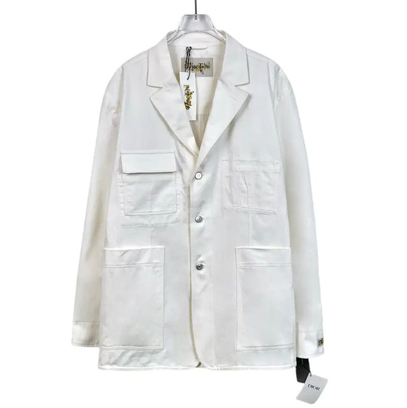 Dior Dior Men's Casual White Cotton Coat 0089 Size US L / EU 52-54 / 3 - 1 Thumbnail