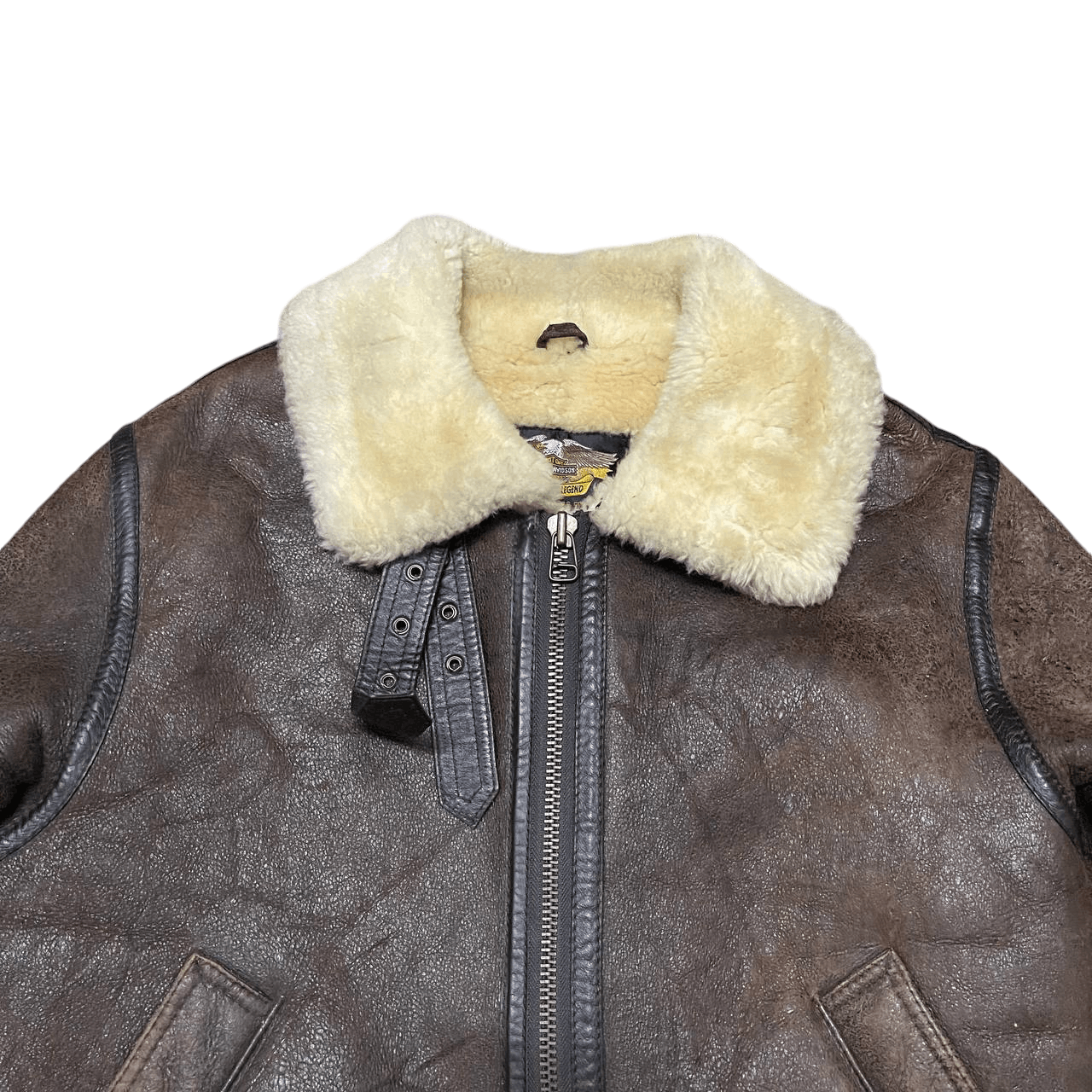 Harley Davidson Vintage Harley Davidson Motorcycle Sheepskin Leather Jacket Size US S / EU 44-46 / 1 - 2 Thumbnail