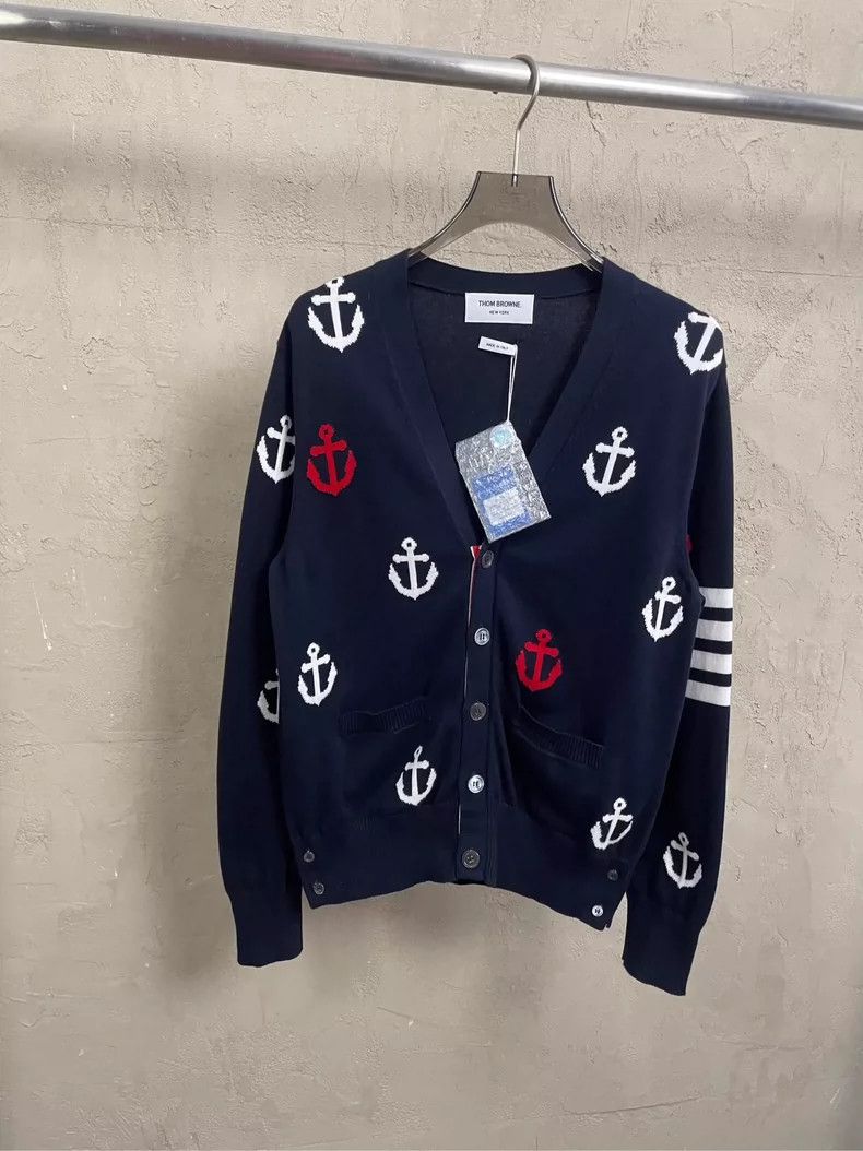 Thom Browne Thom Browne Anchor Print Knit Cardigan- dmc Size US XS / EU 42 / 0 - 1 Thumbnail