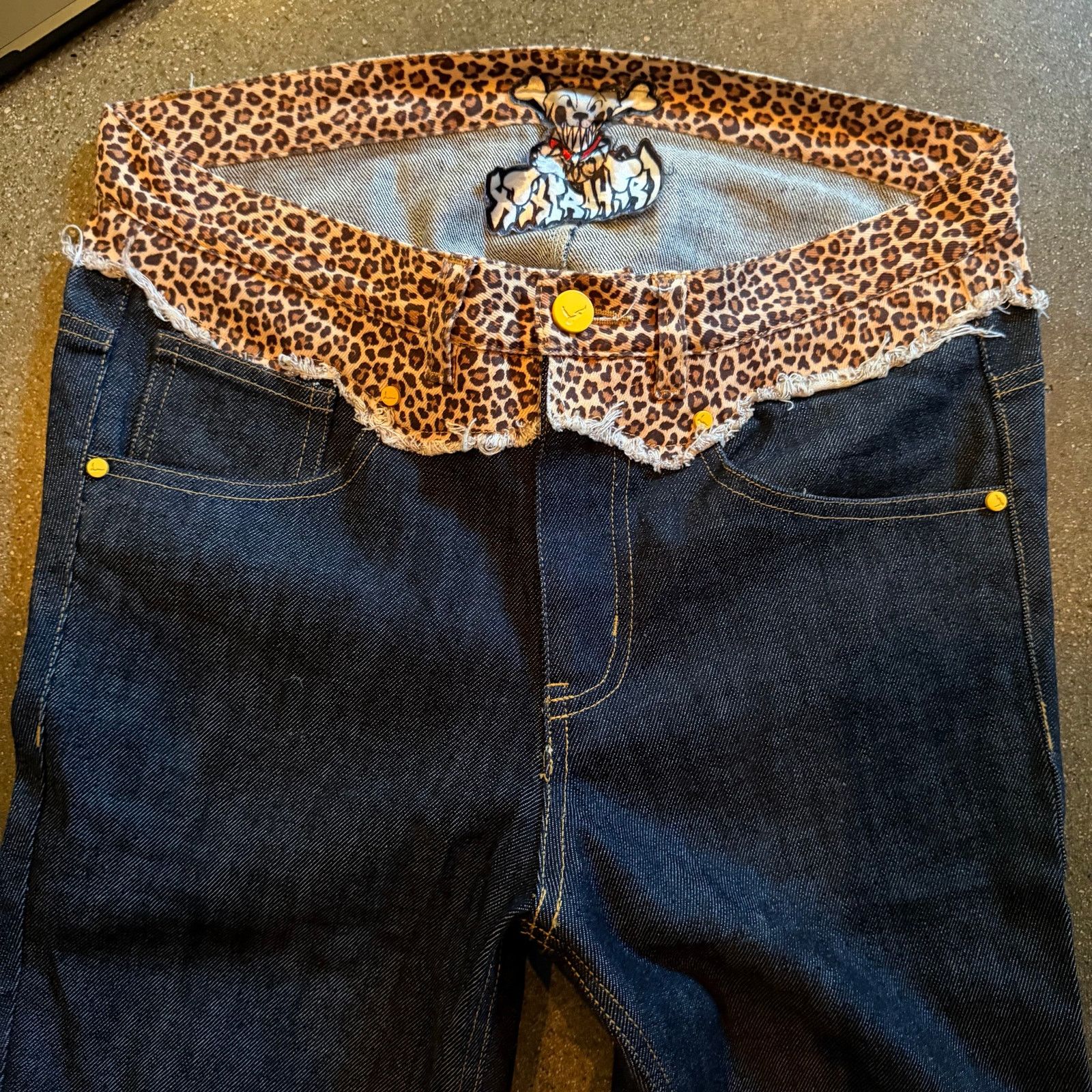 Japanese Brand wrst wr6st leopard print waist flared boot cut stacked jeans Size US 29 - 3 Thumbnail