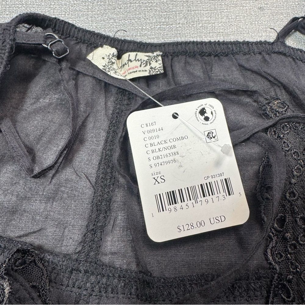 Free People NWT New $128 Free People Sweet On You Romper In Black Combo Size XS / US 0-2 / IT 36-38 - 8 Thumbnail