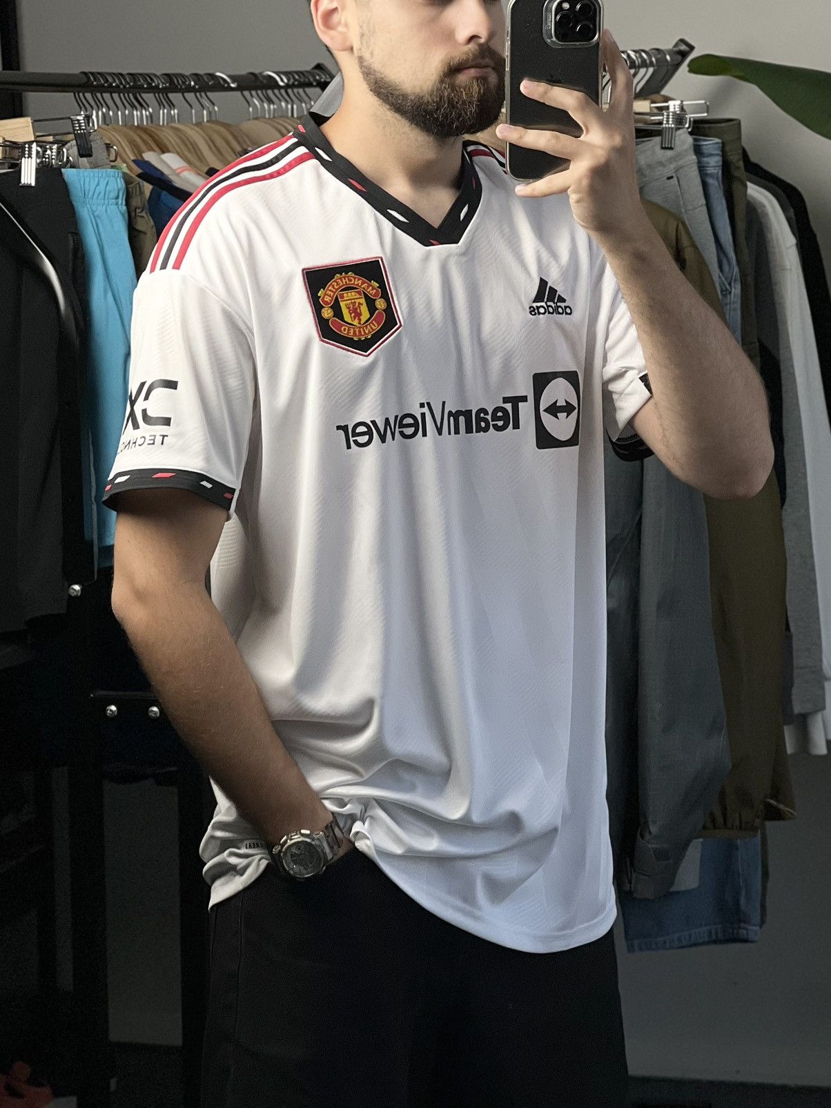 Adidas Man United 22/23 Away Shirt XL Adidas TeamViewer White Size US XL / EU 56 / 4 - 1 Thumbnail