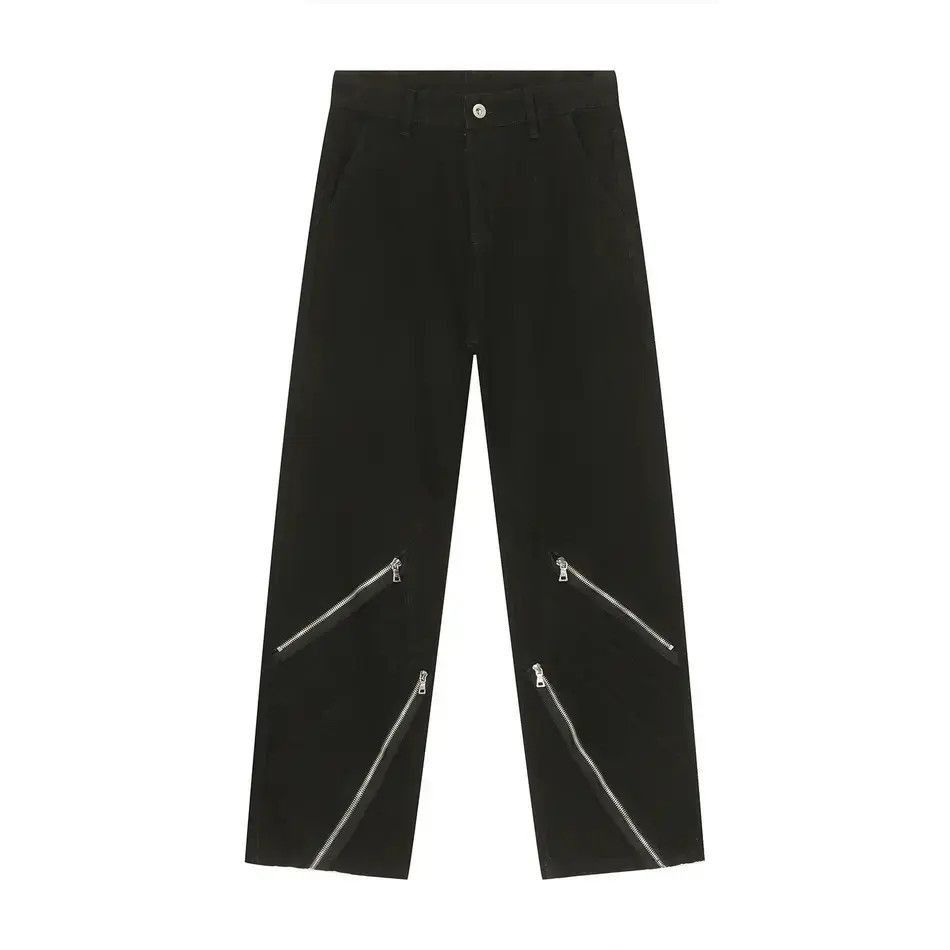 Japanese Brand Retro loose straight zipper jeans Size US 32 / EU 48 - 5 Thumbnail