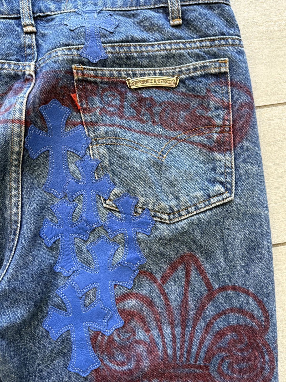 Chrome Hearts CHROME HEARTS STENCIL JEANS Size US 34 / EU 50 - 8 Thumbnail