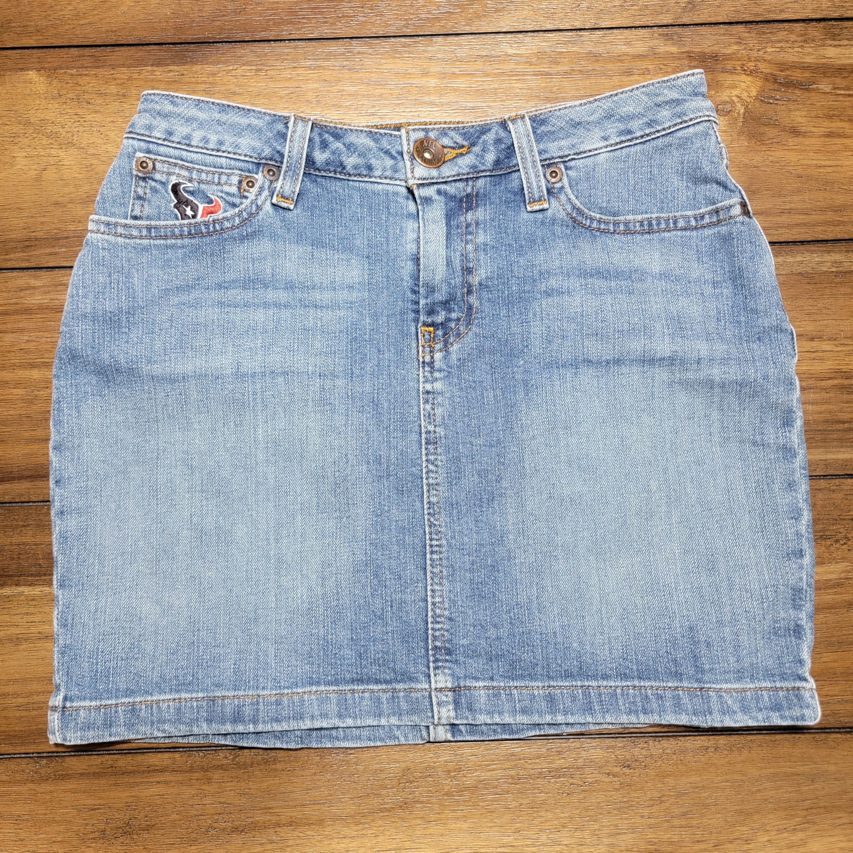 NFL NFL Team Apparel Houston Texans Denim Mini Skirt - Size 2 Size 27" / US 4 / IT 40 - 1 Thumbnail